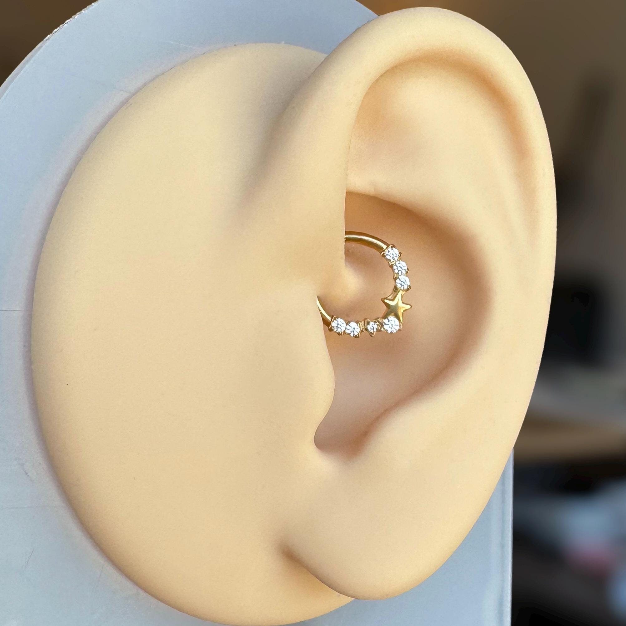 Starlet Cascade Daith Earring-Daith Earring-Elara Body Jewelry