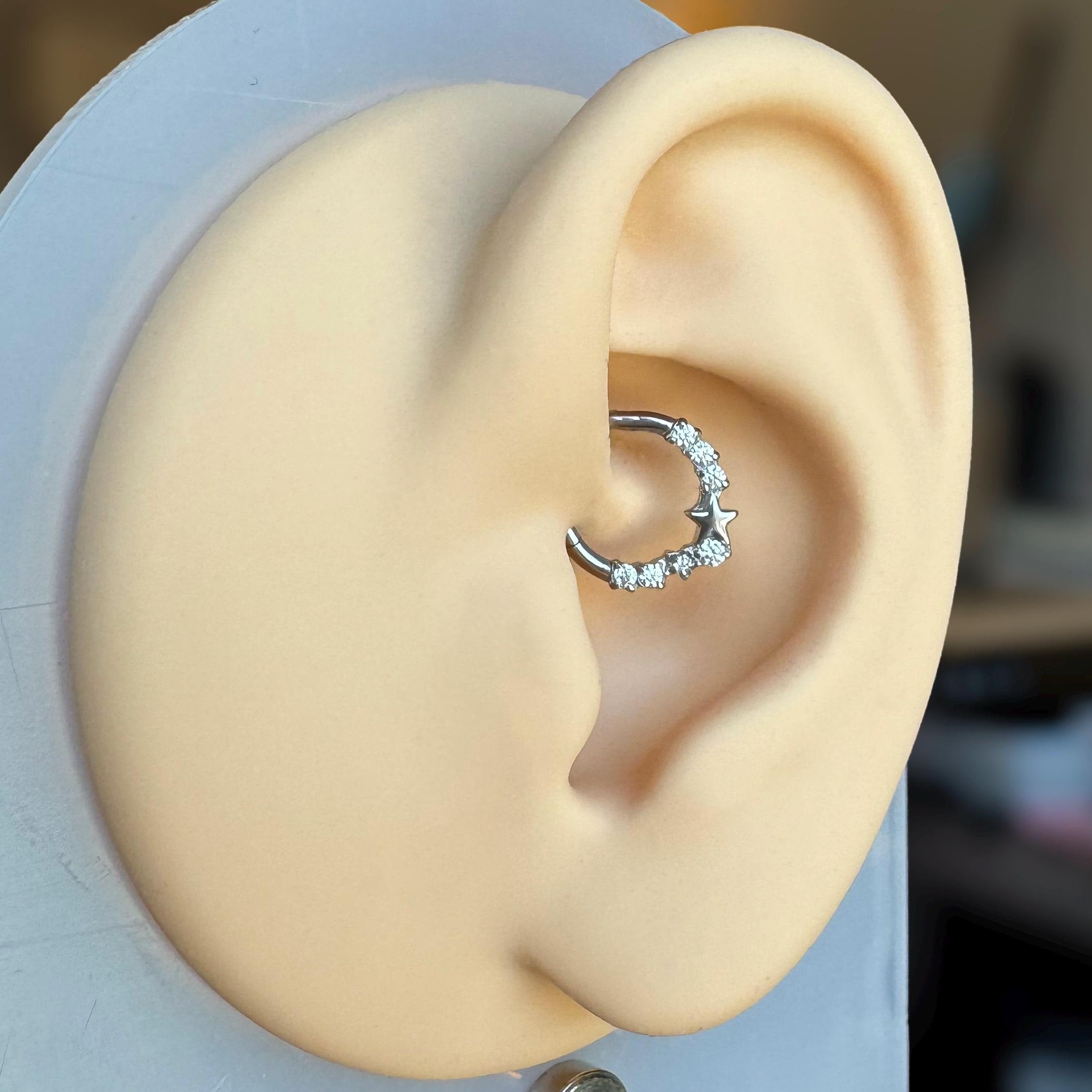 Starlet Cascade Daith Earring-Daith Earring-Elara Body Jewelry