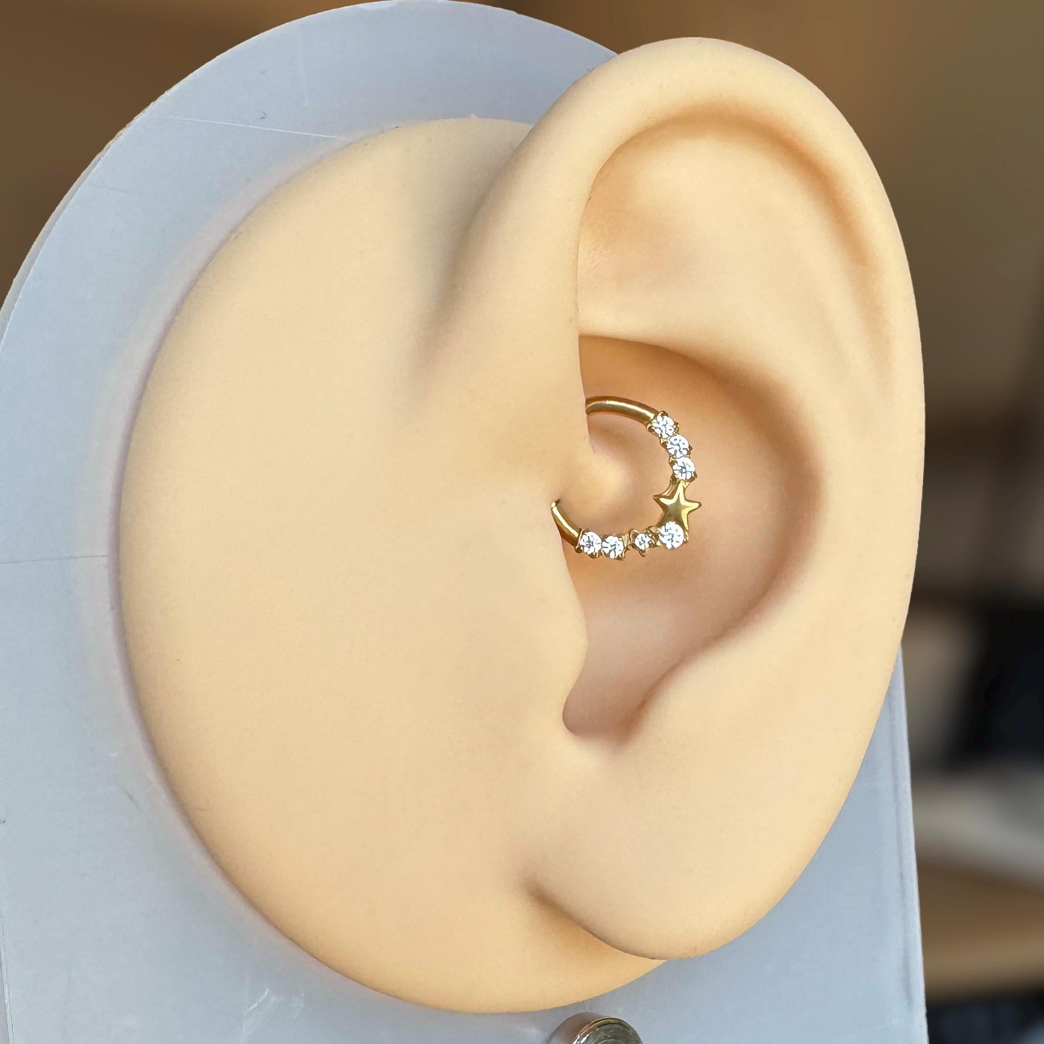 Starlet Cascade Daith Earring-Daith Earring-Elara Body Jewelry