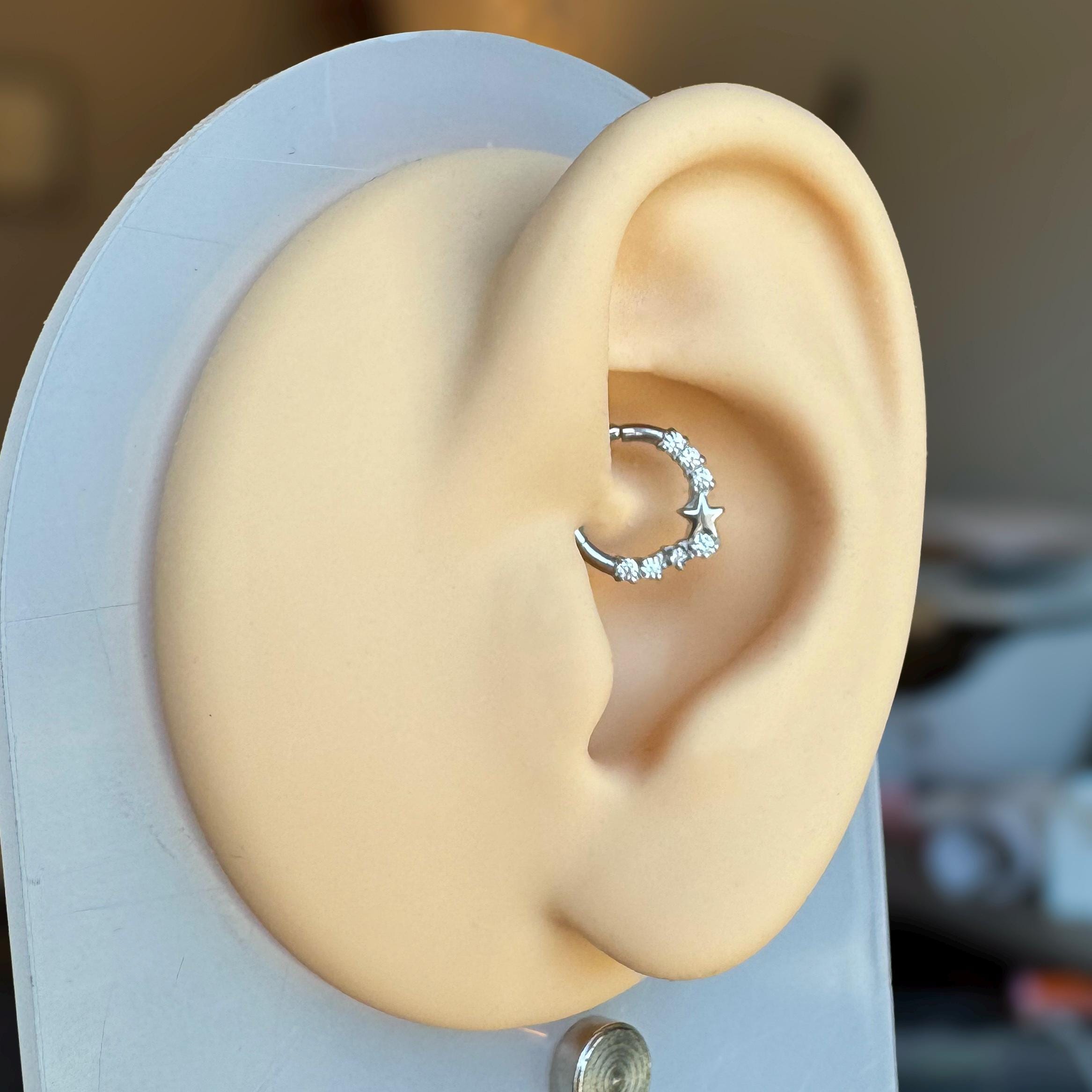 Starlet Cascade Daith Earring-Daith Earring-Elara Body Jewelry