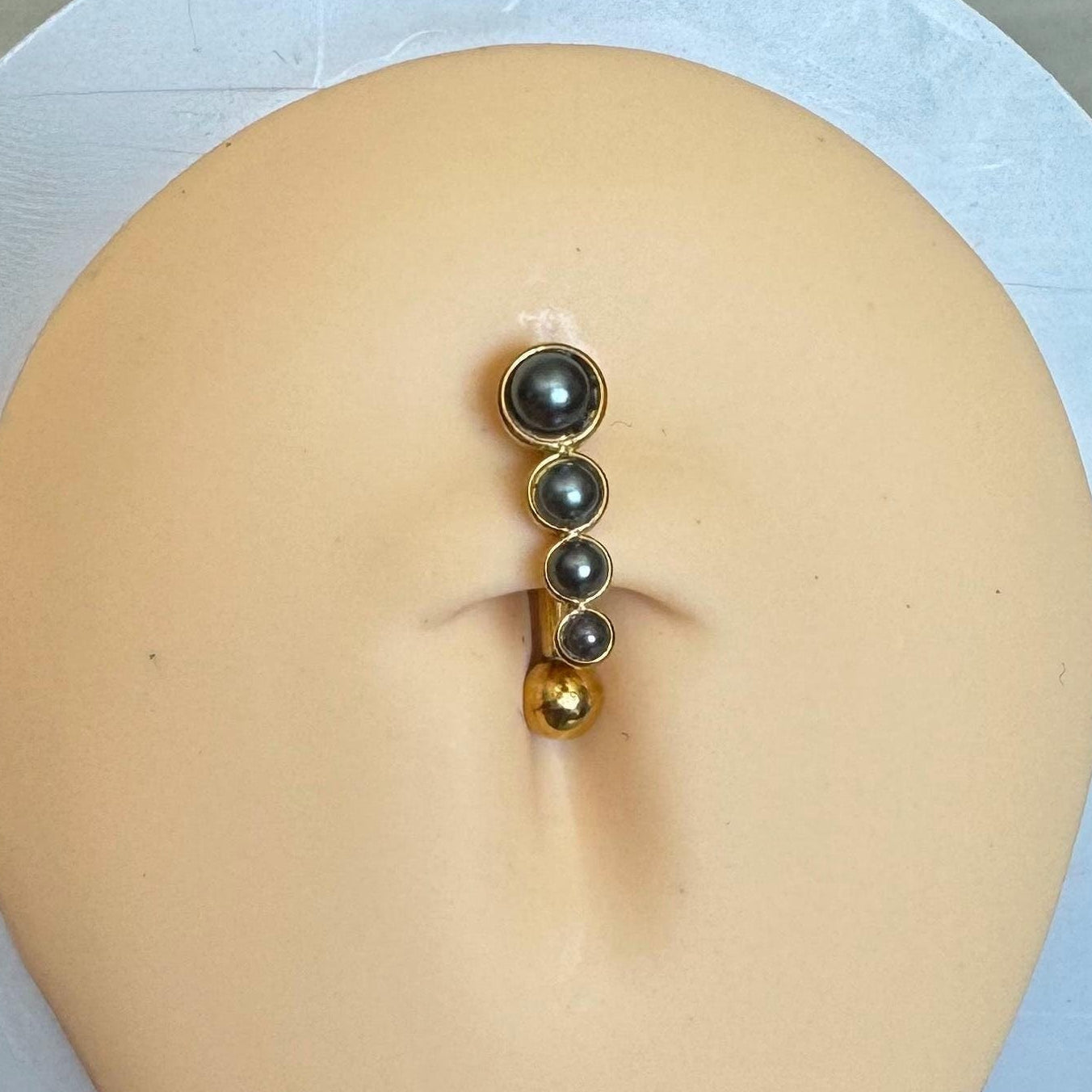 The Black Pearl Belly Button Ring-Belly Button Rings-Elara Body Jewelry