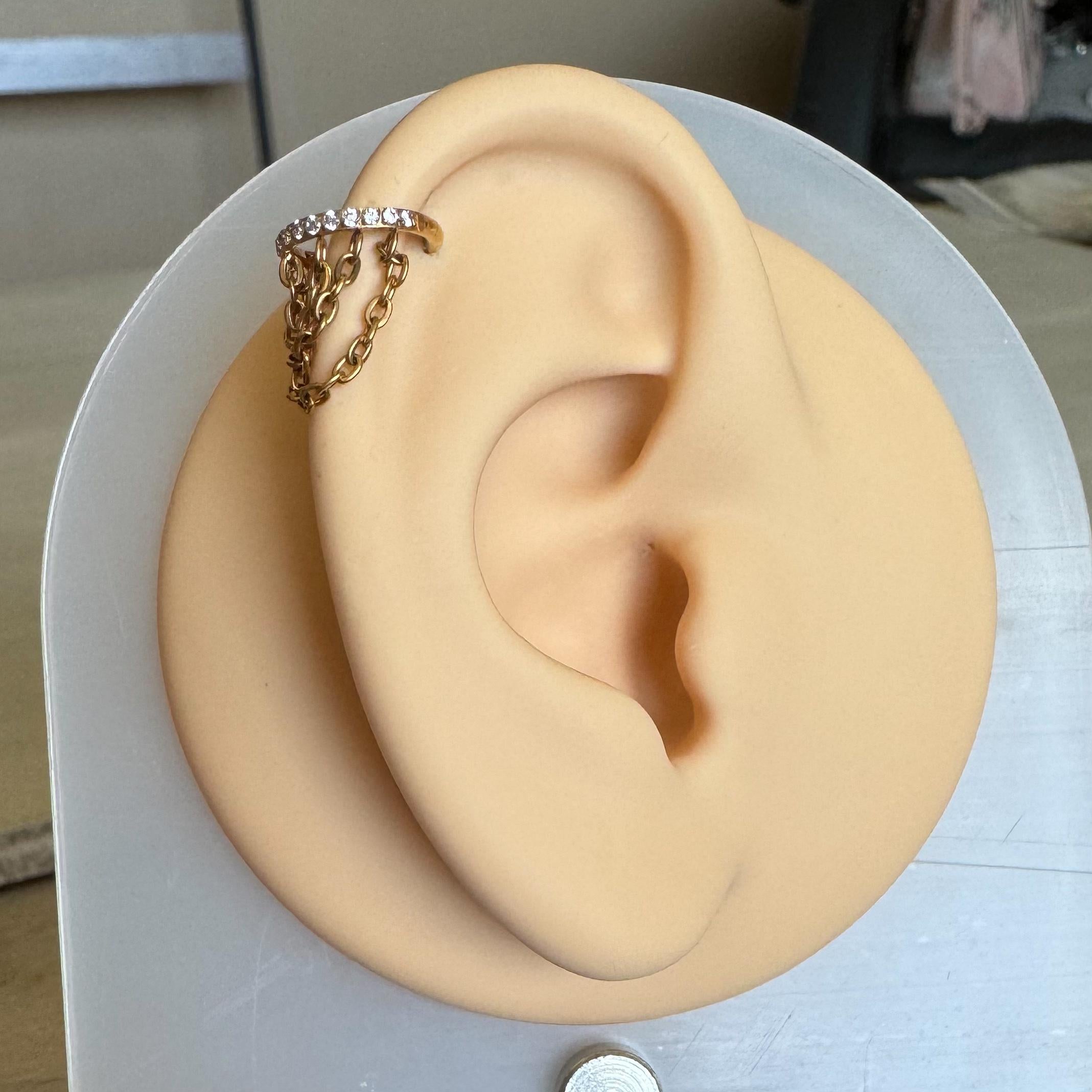 The Cascade Link Helix Earring-Cartilage Earring-Elara Body Jewelry