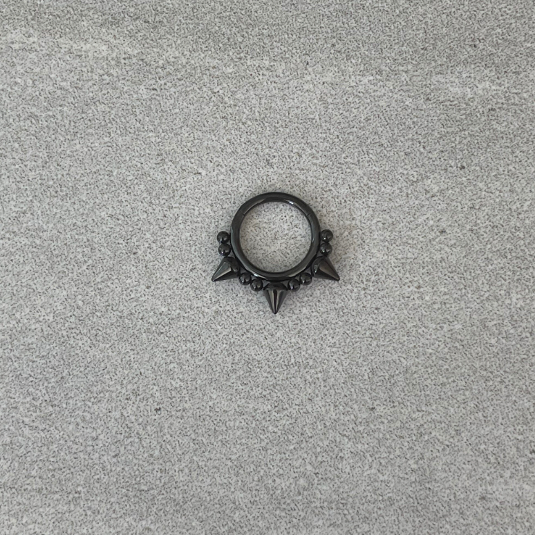 Thornlight Halo Daith Earring-Daith Earring-8mm-Black-Elara Body Jewelry