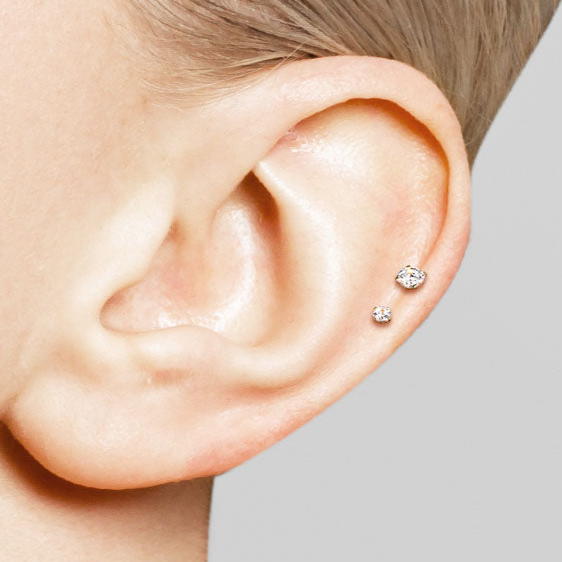 Tiny Stud Flat Back Earring (20G, 18G or 16G, 6mm or 8mm, Gold, Rose Gold or Black)-Cartilage Earring-Elara Body Jewelry