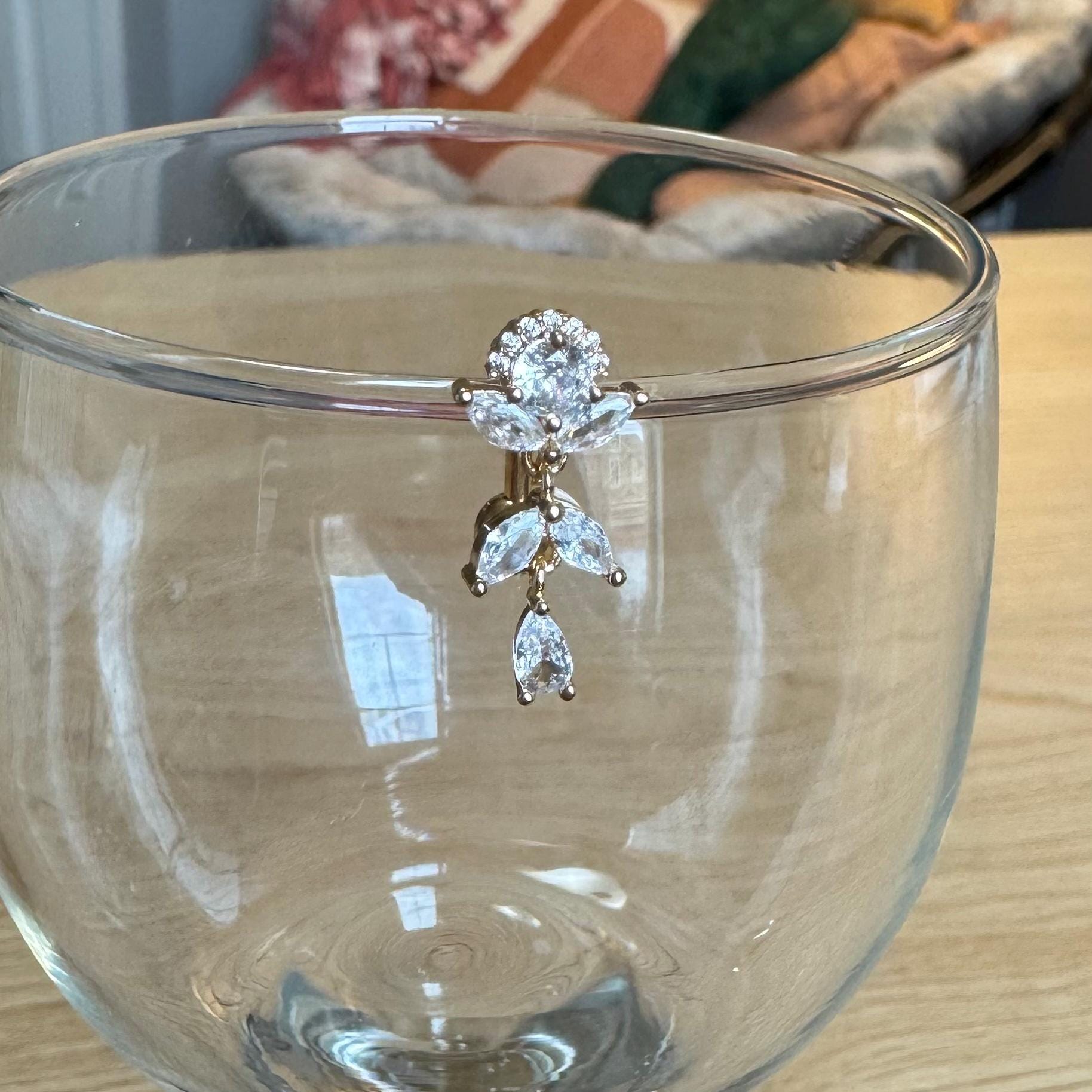 Verdessa Drop Belly Button Ring-Belly Button Rings-Elara Body Jewelry