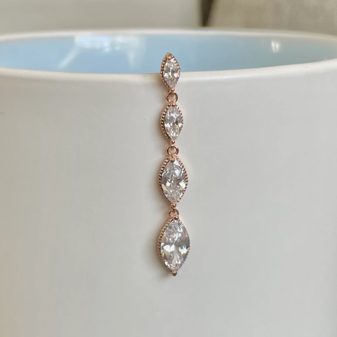 Vespera Cascade Belly Button Ring-Belly Button Rings-Rose gold-Elara Body Jewelry