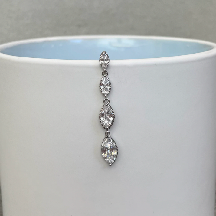 Vespera Cascade Belly Button Ring-Belly Button Rings-Silver-Elara Body Jewelry