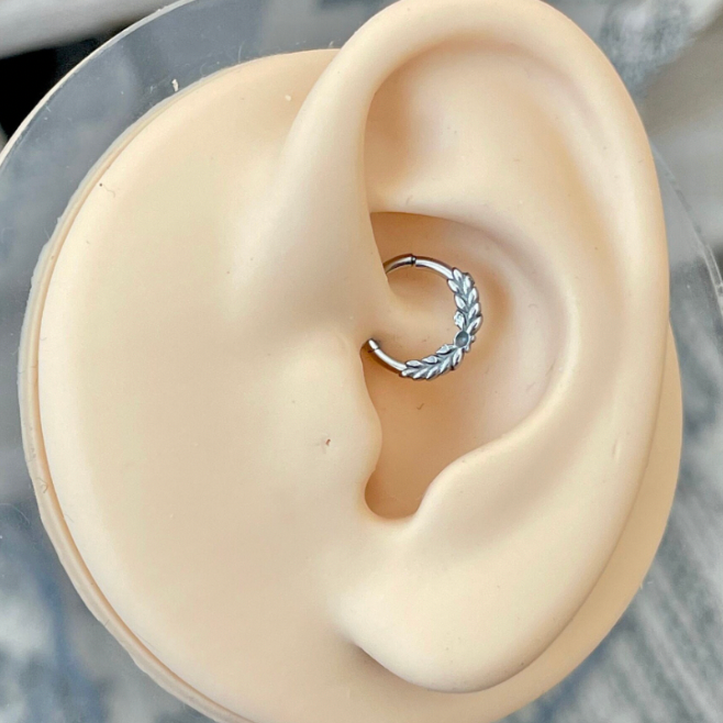 Vine of Dreams Daith Earring-Daith Earring-Silver-Elara Body Jewelry