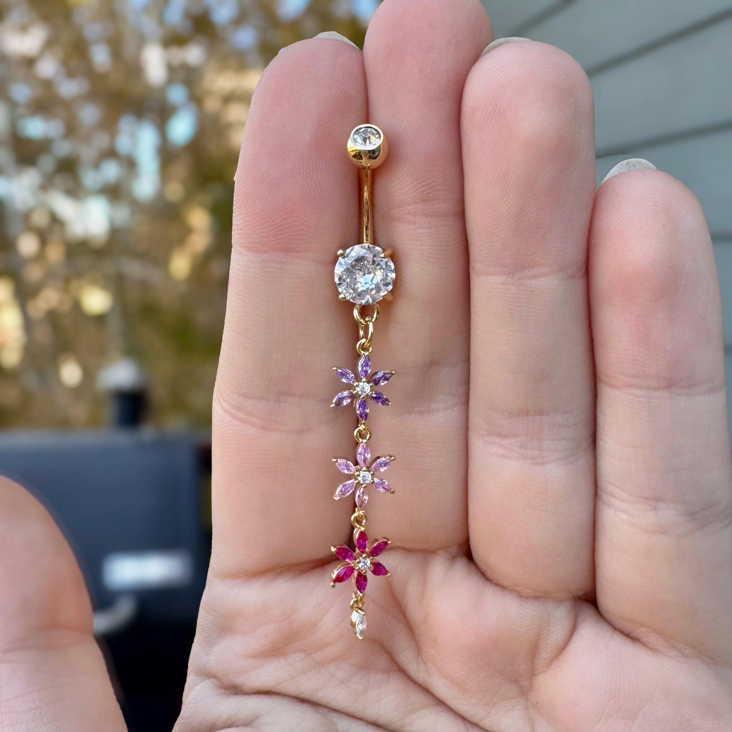 Wisteria Arbor Belly Button Ring-Belly Button Rings-Elara Body Jewelry