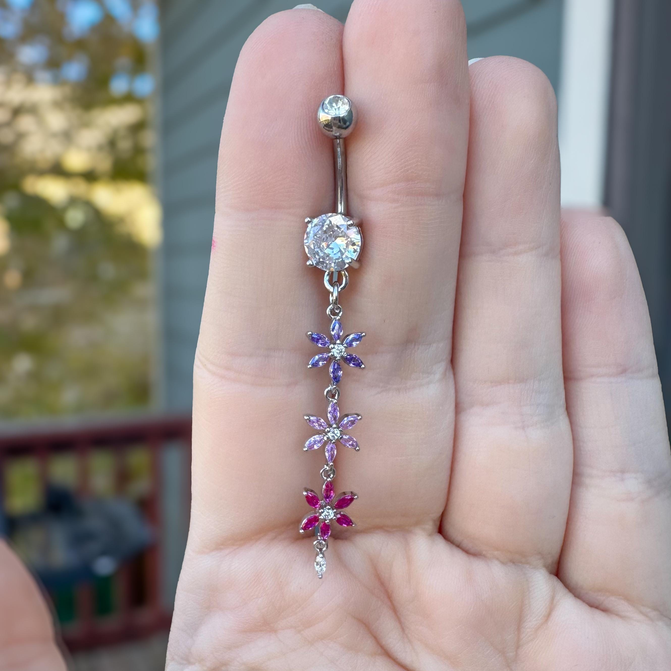 Wisteria Arbor Belly Button Ring-Belly Button Rings-Silver-Elara Body Jewelry
