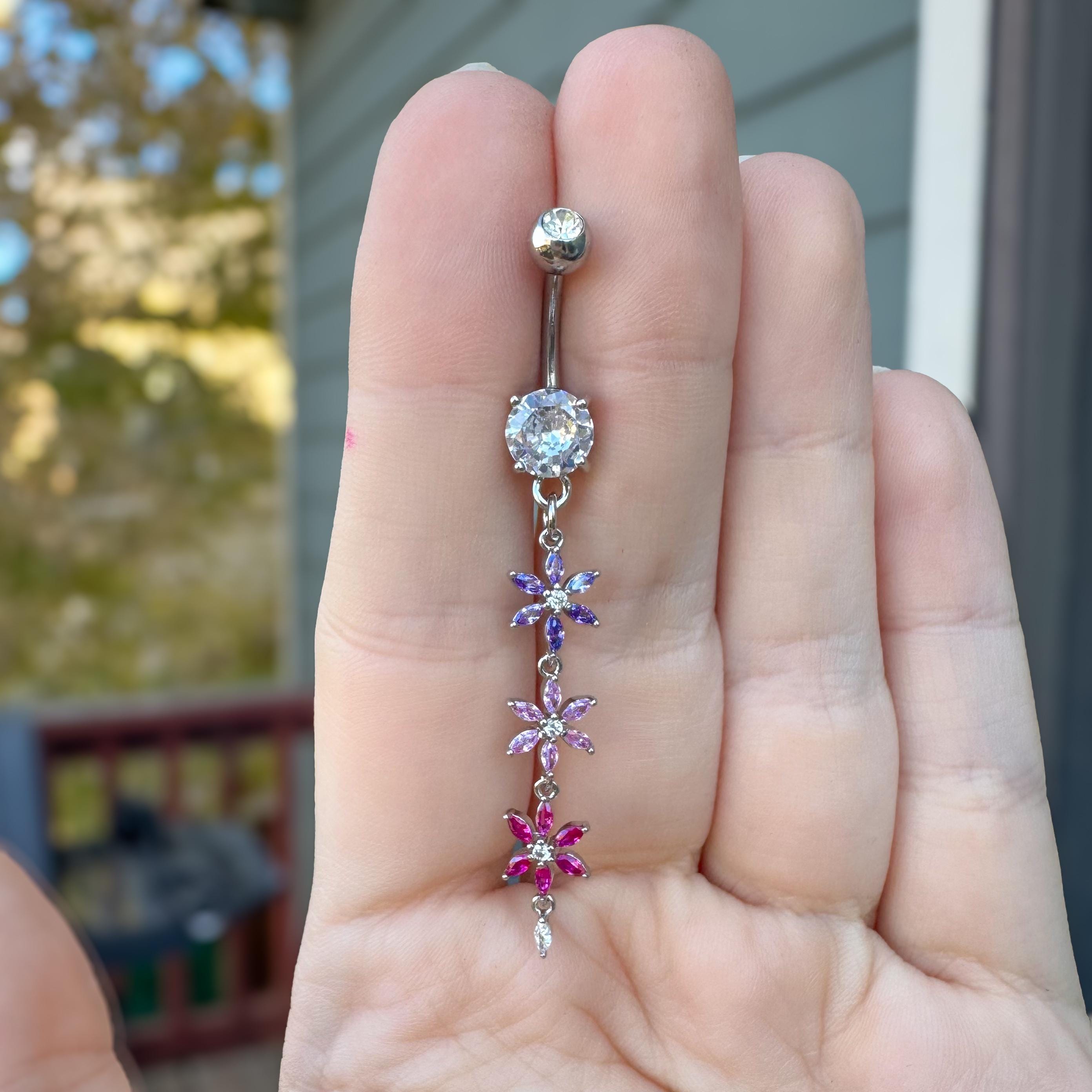 Wisteria Arbor Belly Button Ring-Belly Button Rings-Silver-Elara Body Jewelry