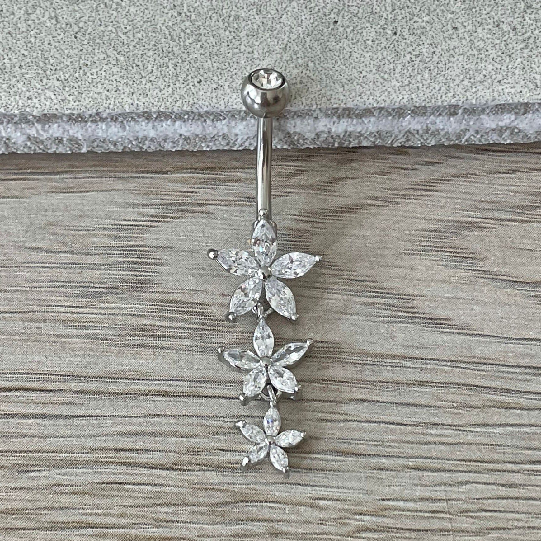 Aloura Flora Belly Button Ring-Belly Button Rings-Elara Body Jewelry