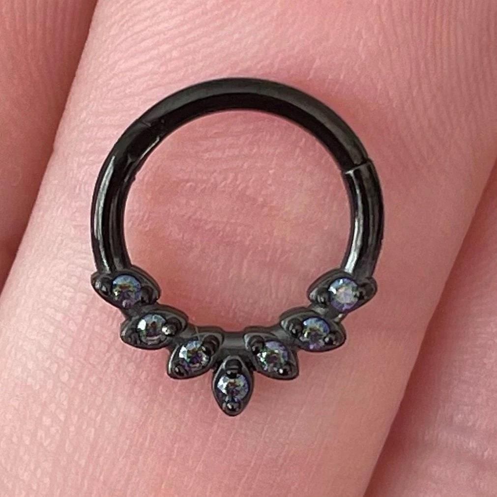 Althea Aura Daith Earring-Daith Earring-Black-8mm Diameter-Elara Body Jewelry