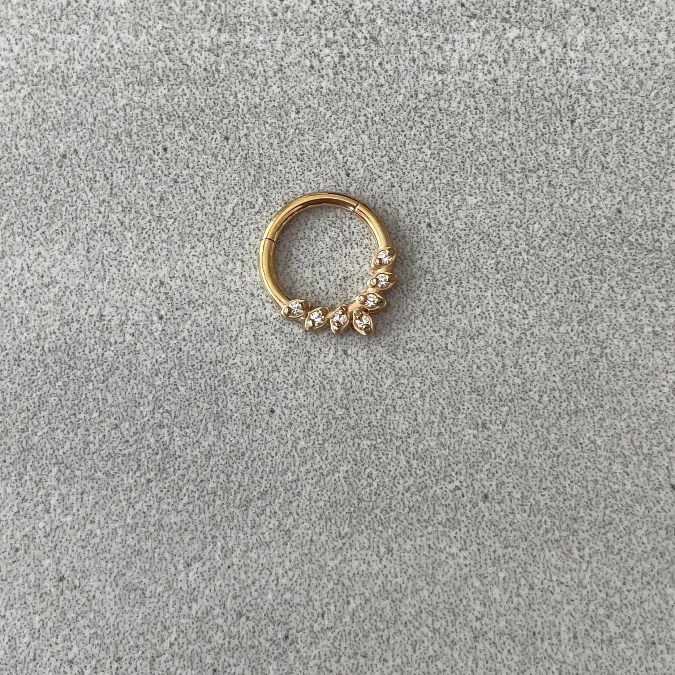 Althea Aura Daith Earring-Daith Earring-Gold-8mm Diameter-Elara Body Jewelry