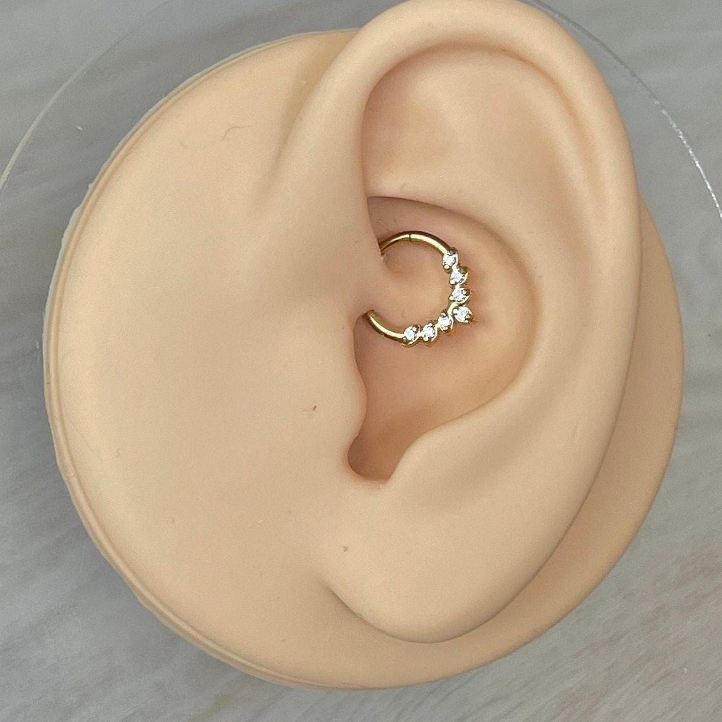 Althea Aura Daith Earring-Daith Earring-Gold-8mm-Elara Body Jewelry