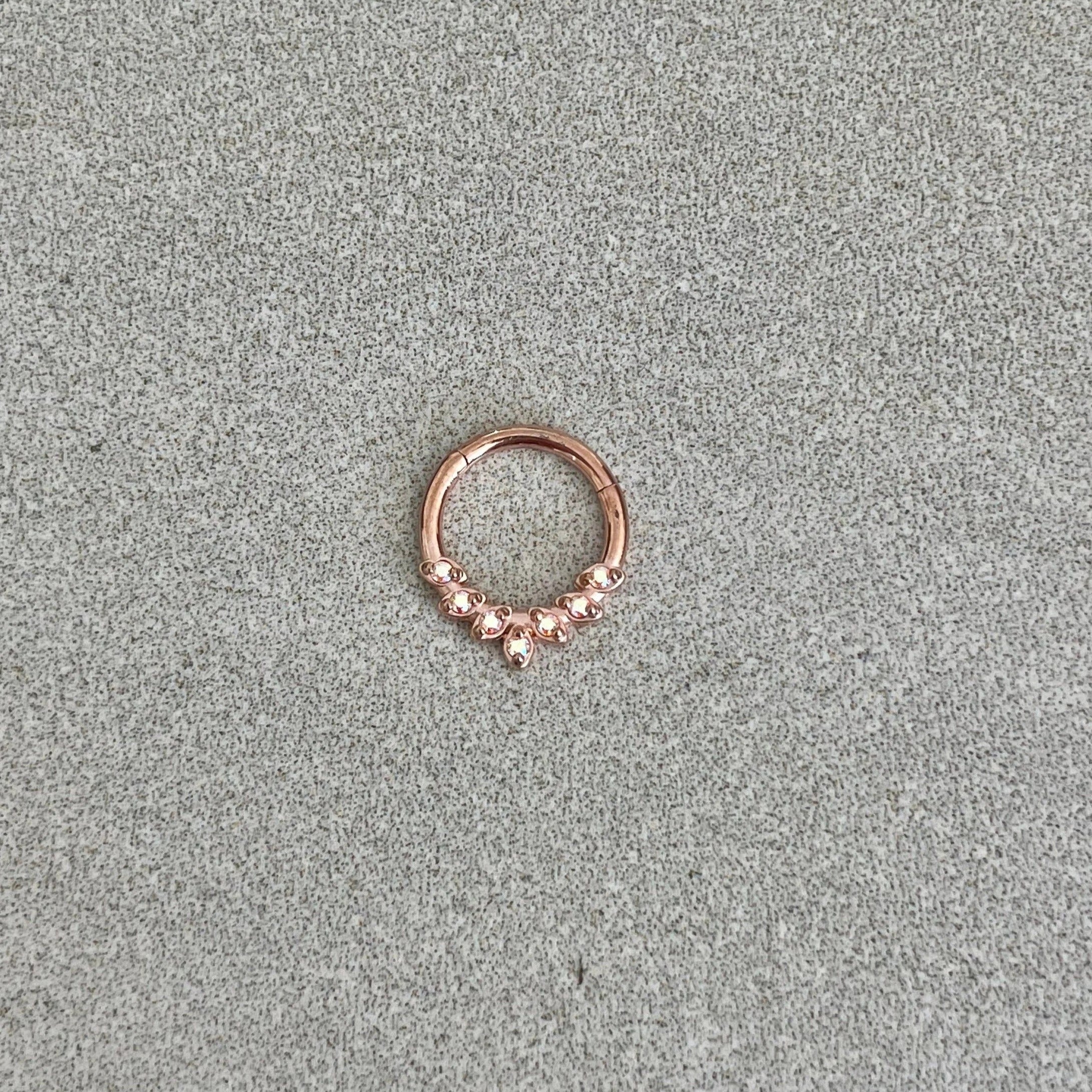 Althea Aura Daith Earring-Daith Earring-Rose gold-8mm Diameter-Elara Body Jewelry