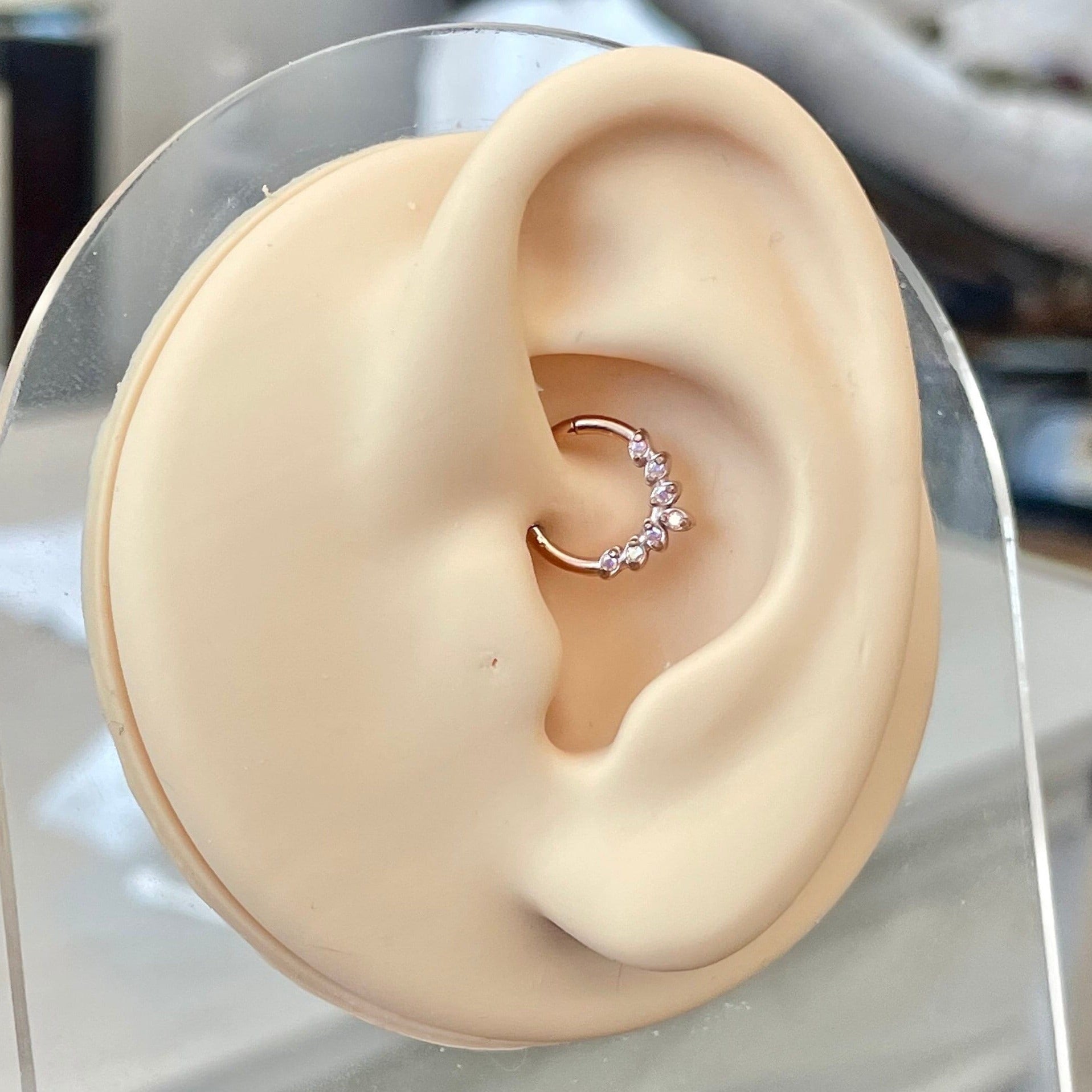 Althea Aura Daith Earring-Daith Earring-Rose gold-8mm Diameter-Elara Body Jewelry