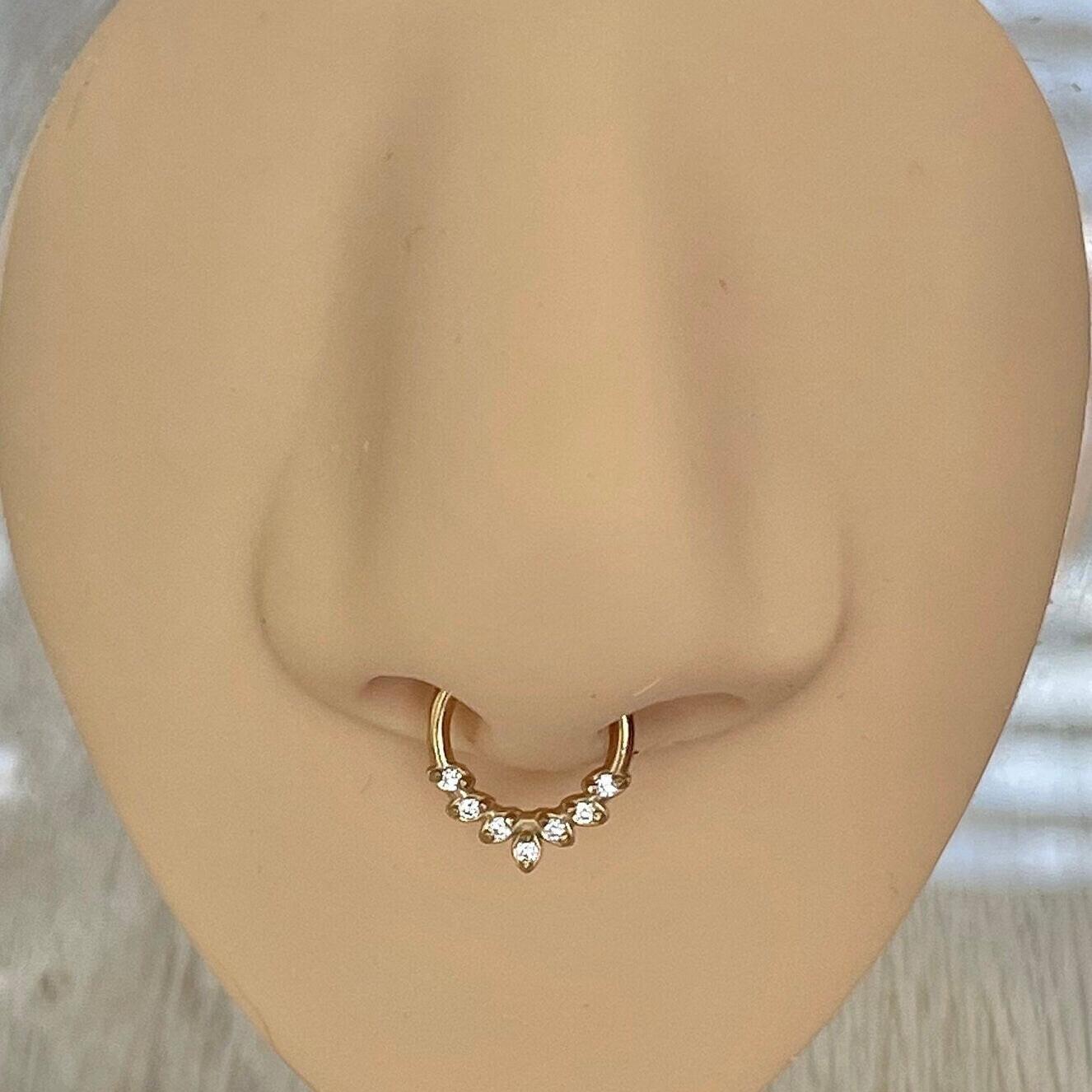 Althea Aura Septum Ring-Septum Ring-Gold-8mm-Elara Body Jewelry