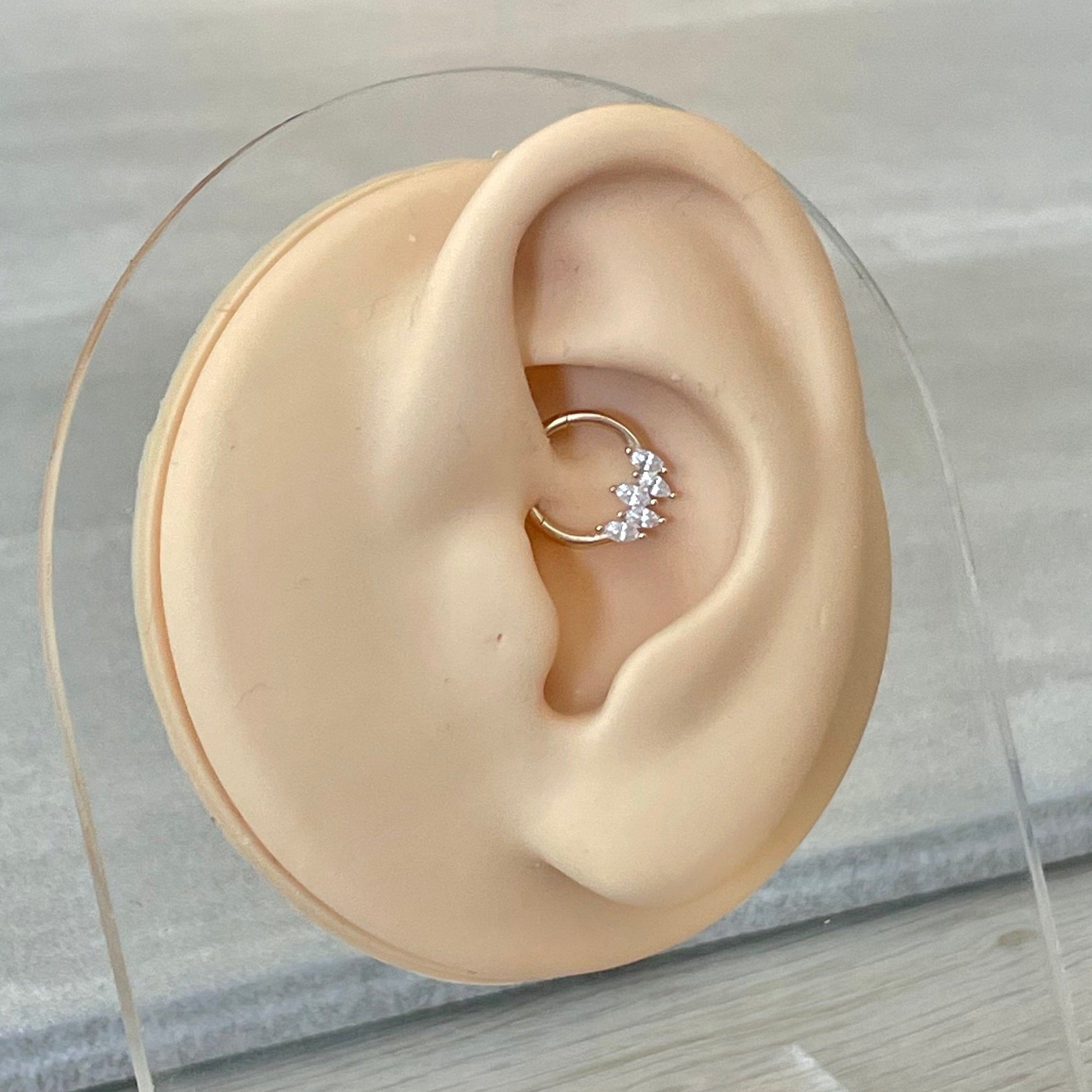 Arelle Solid Gold Daith Earring-Daith Earring-Elara Body Jewelry