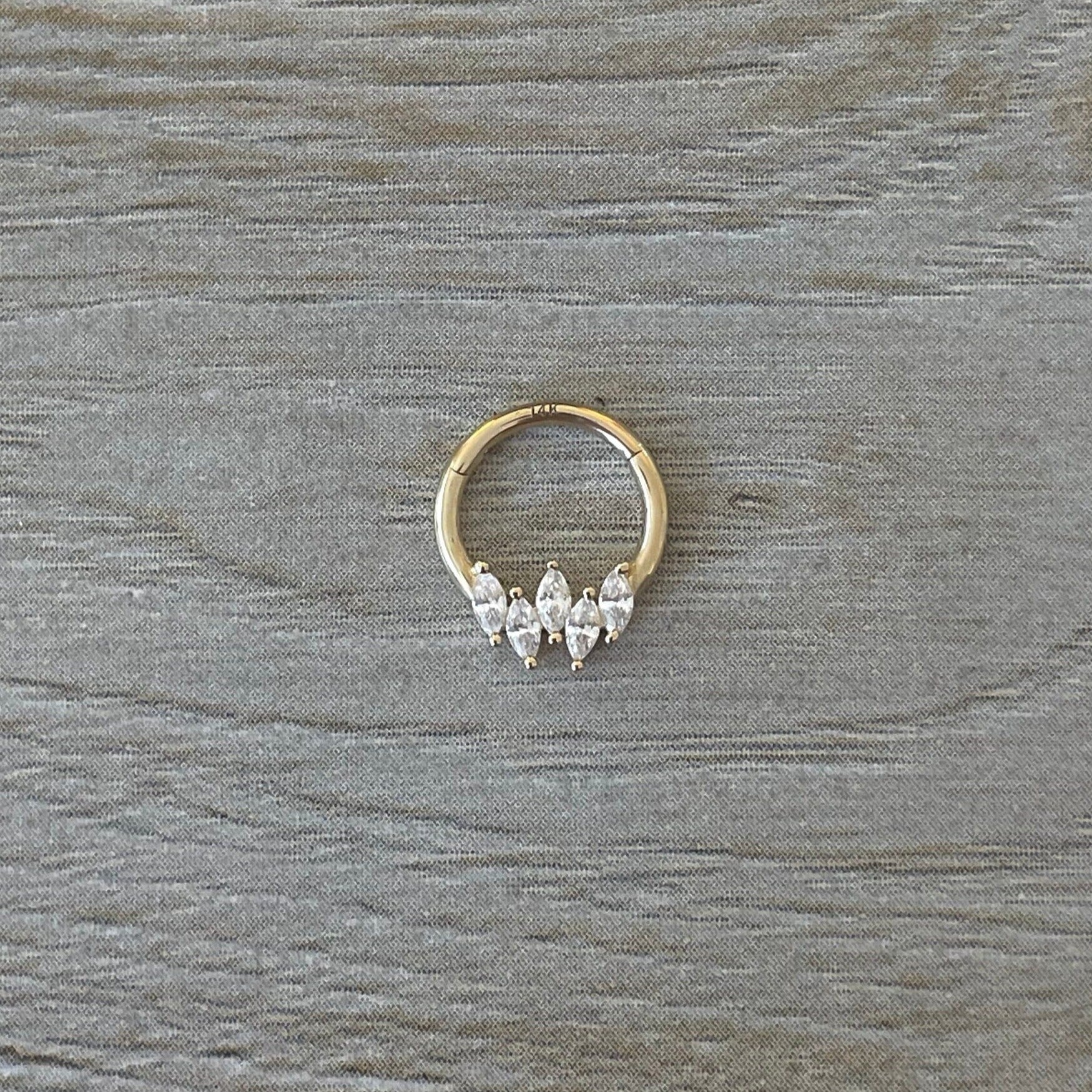 Arelle Solid Gold Daith Earring-Daith Earring-Elara Body Jewelry