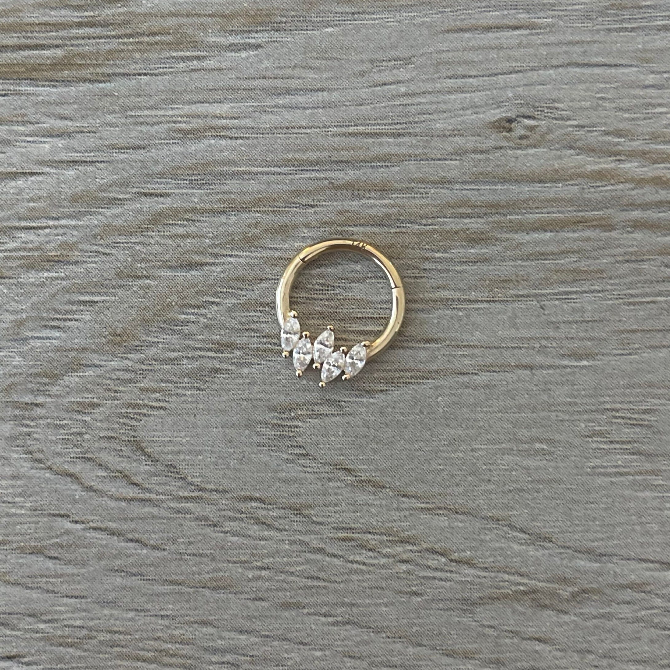 Arelle Solid Gold Daith Earring-Daith Earring-Elara Body Jewelry