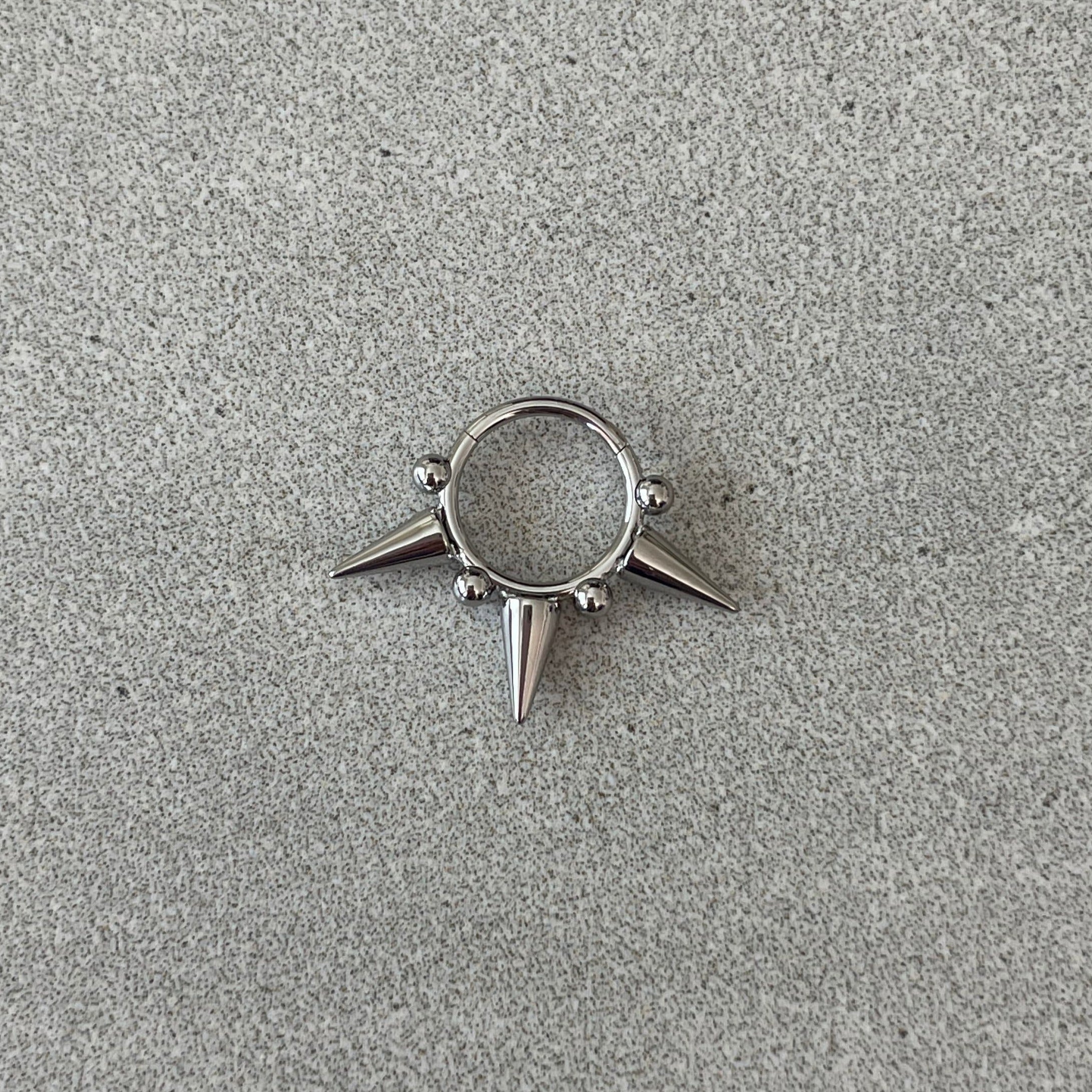 Astra Thorn Septum Ring-Septum Ring-8mm-Silver-16G-Elara Body Jewelry