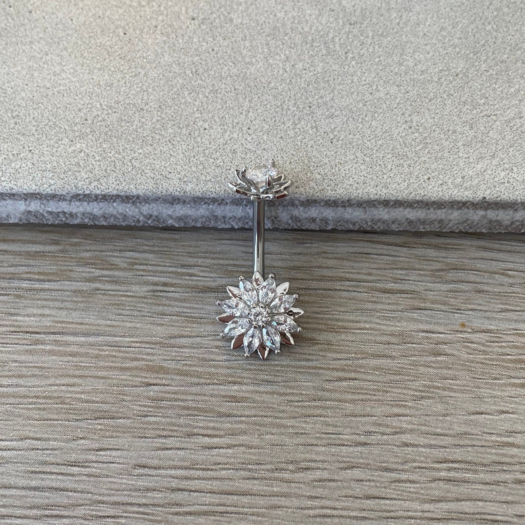 Auralis Petal Belly Button Ring-Belly Button Rings-Elara Body Jewelry