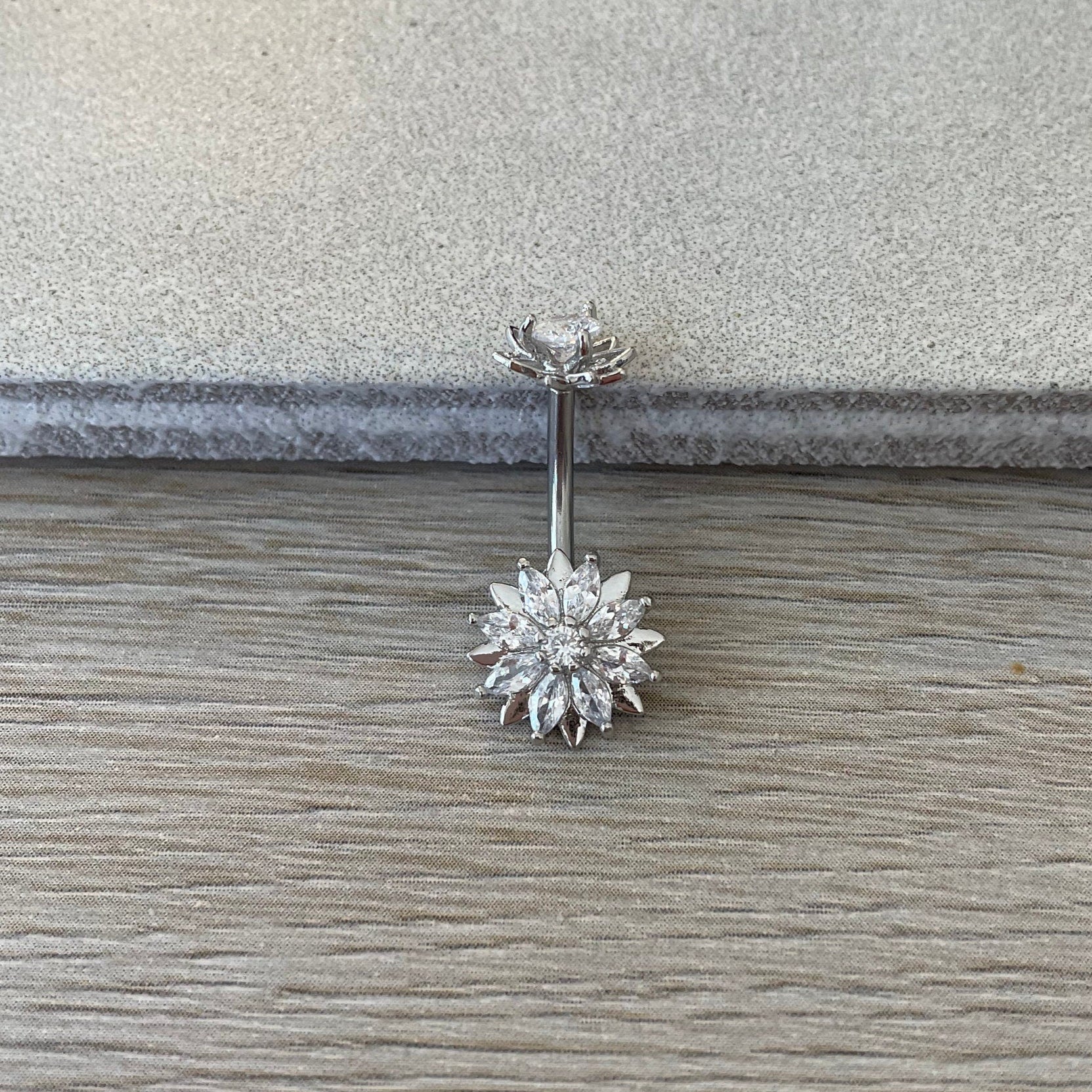 Auralis Petal Belly Button Ring-Belly Button Rings-Elara Body Jewelry