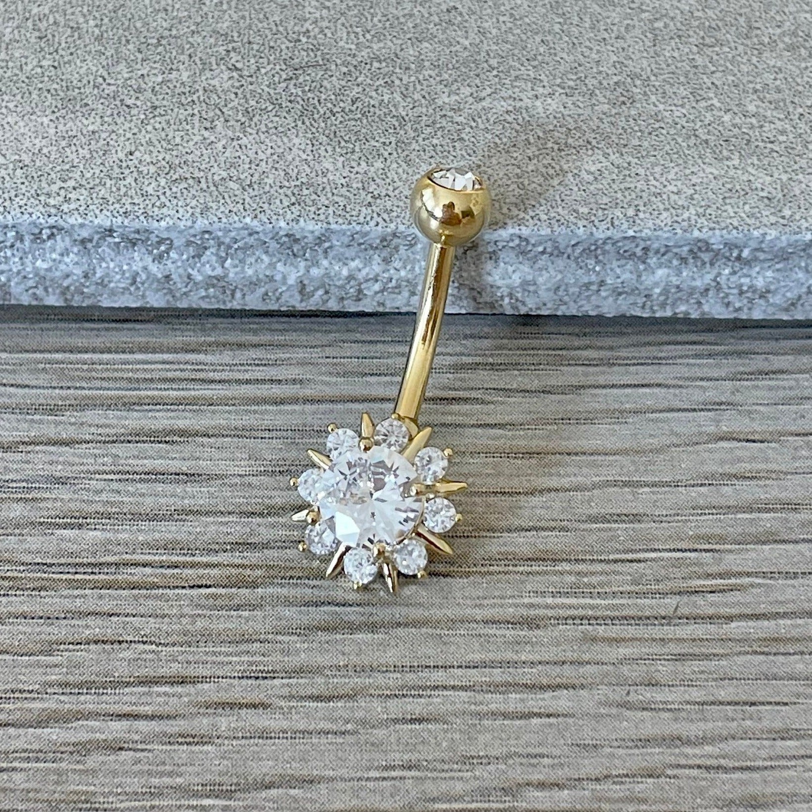 Aureflora Belly Button Ring-Belly Button Rings-Elara Body Jewelry