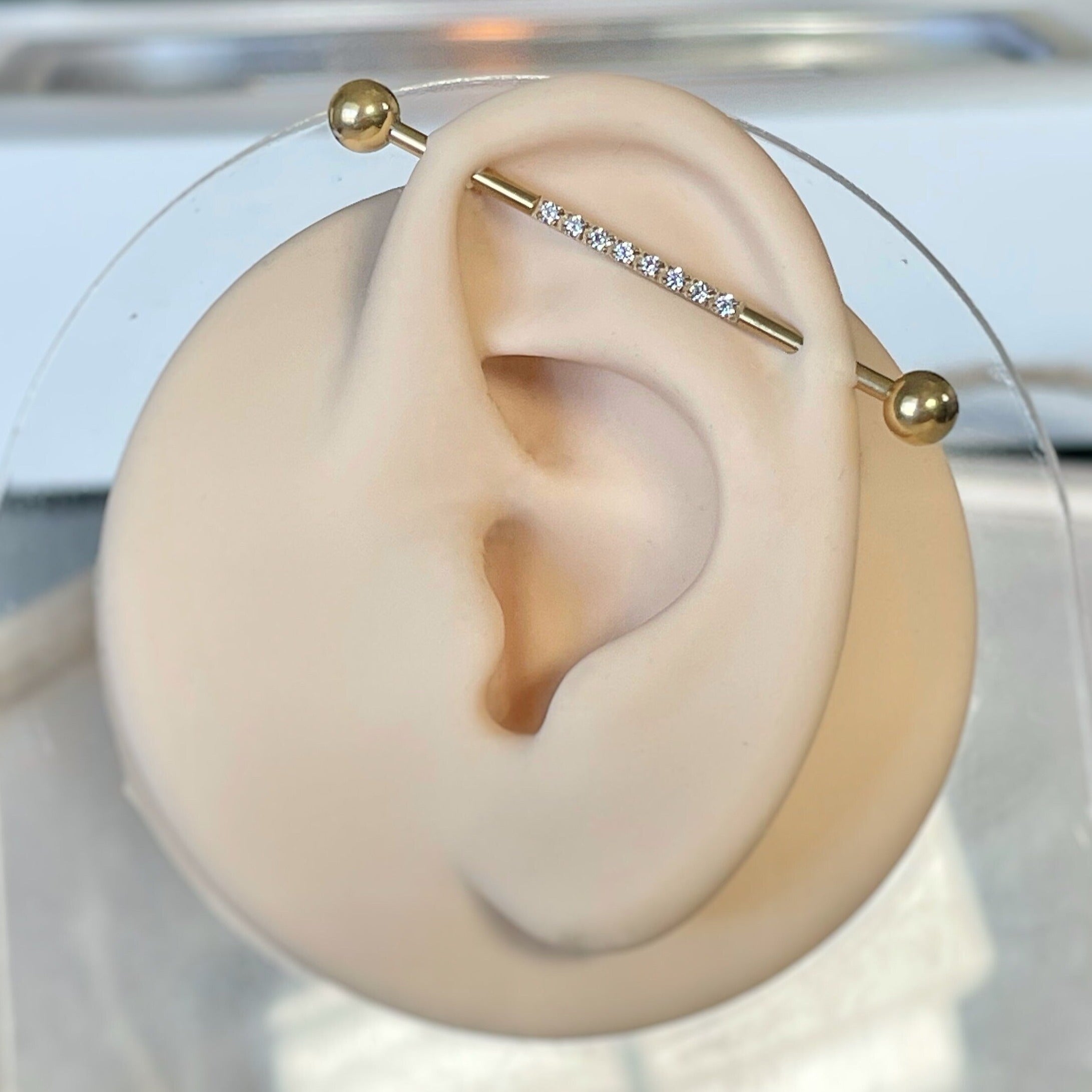 Aurora Halo Industrial Piercing-Industrial Barbell-Elara Body Jewelry