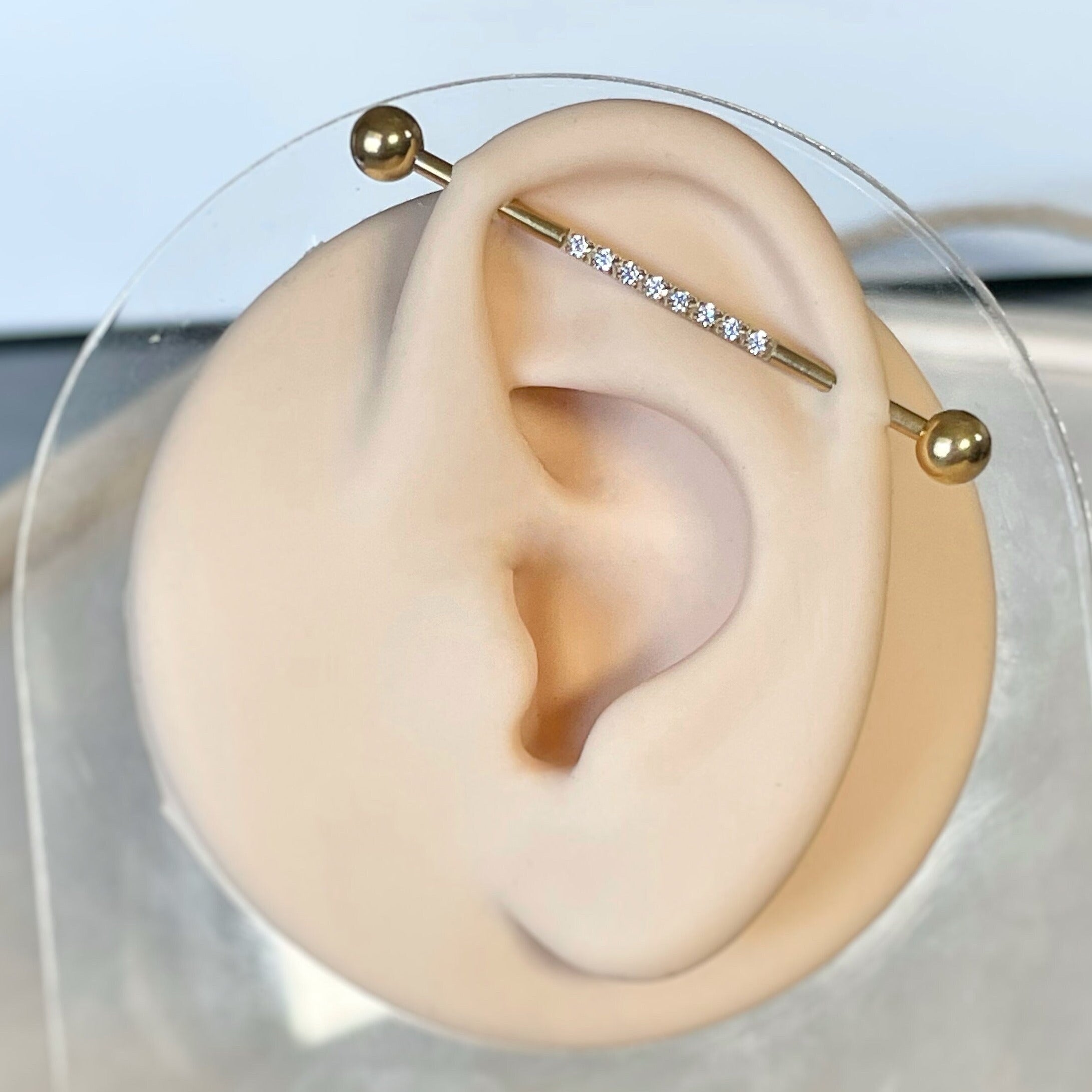 Aurora Halo Industrial Piercing-Industrial Barbell-Elara Body Jewelry