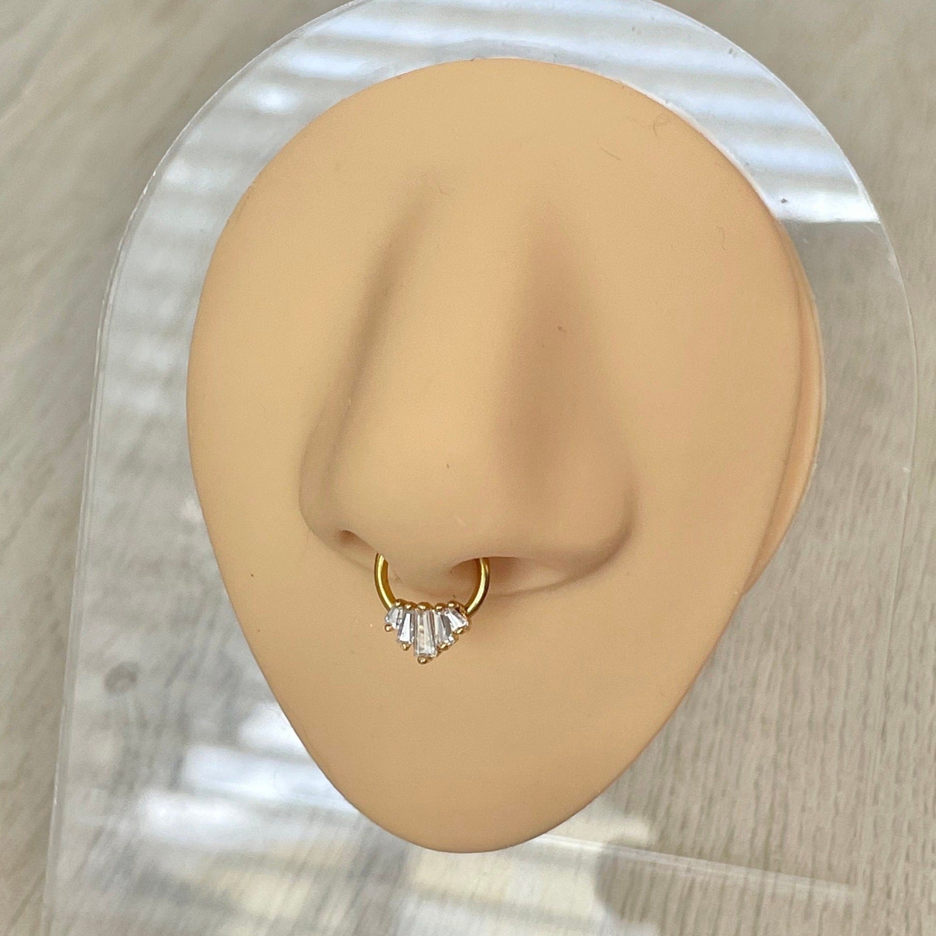 Baguette Septum Ring-Septum Ring-Elara Body Jewelry