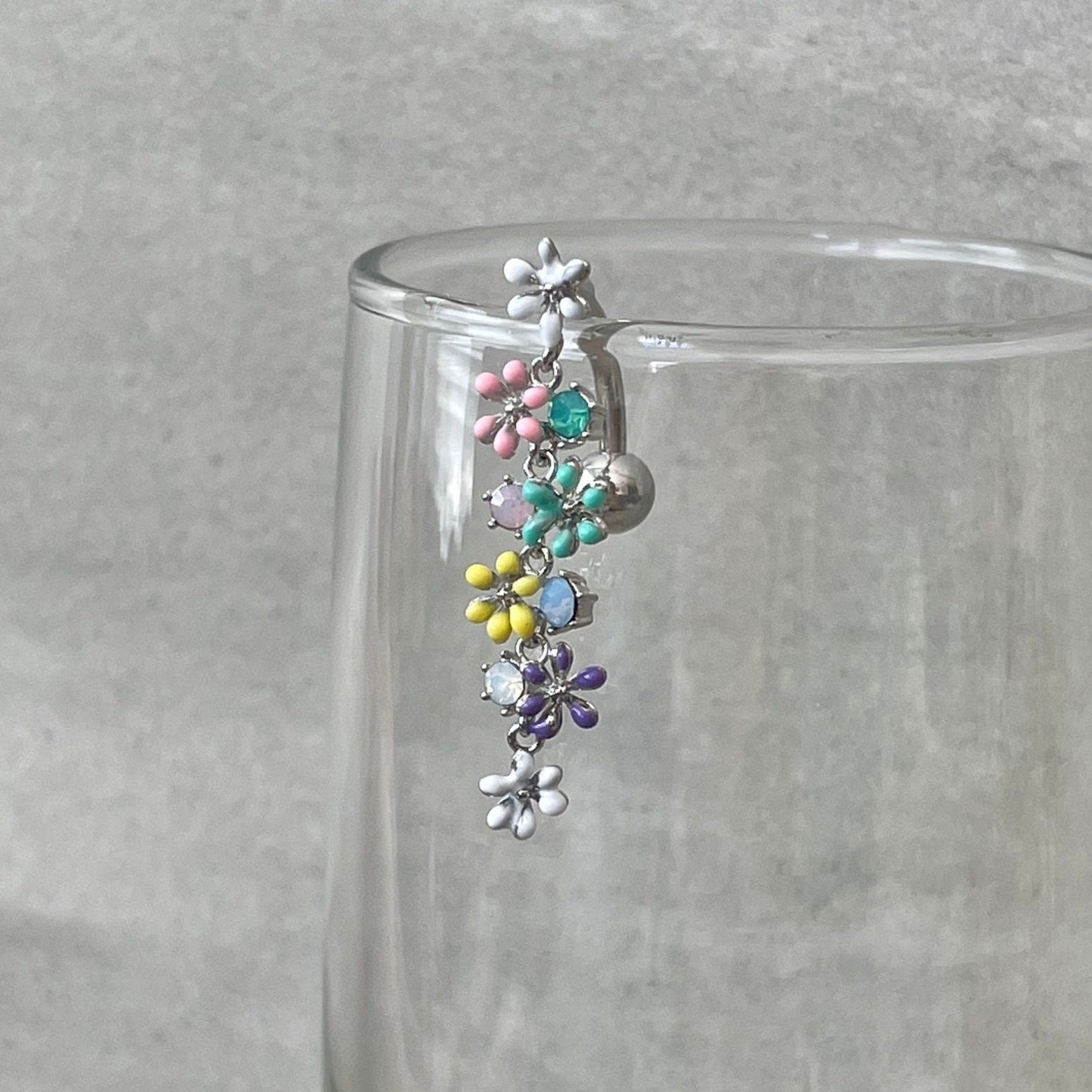 Caelis Fleur Belly Button Ring-Belly Button Rings-Elara Body Jewelry