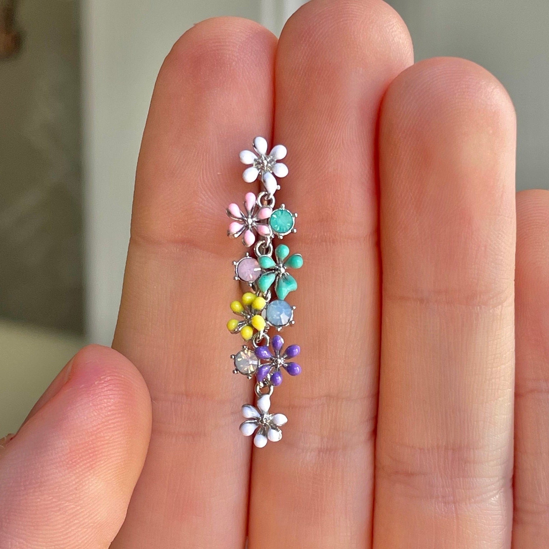 Caelis Fleur Belly Button Ring-Belly Button Rings-Elara Body Jewelry