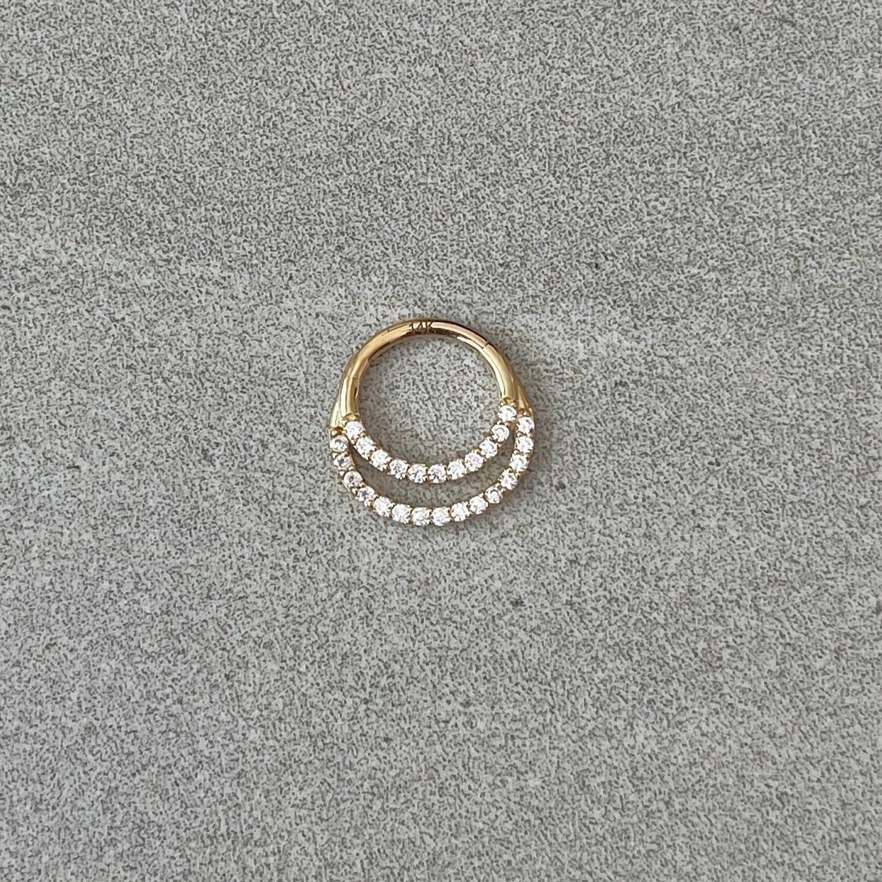 Calista Lume Daith Earring-Daith Earring-6mm Diameter-Yellow Gold-Elara Body Jewelry