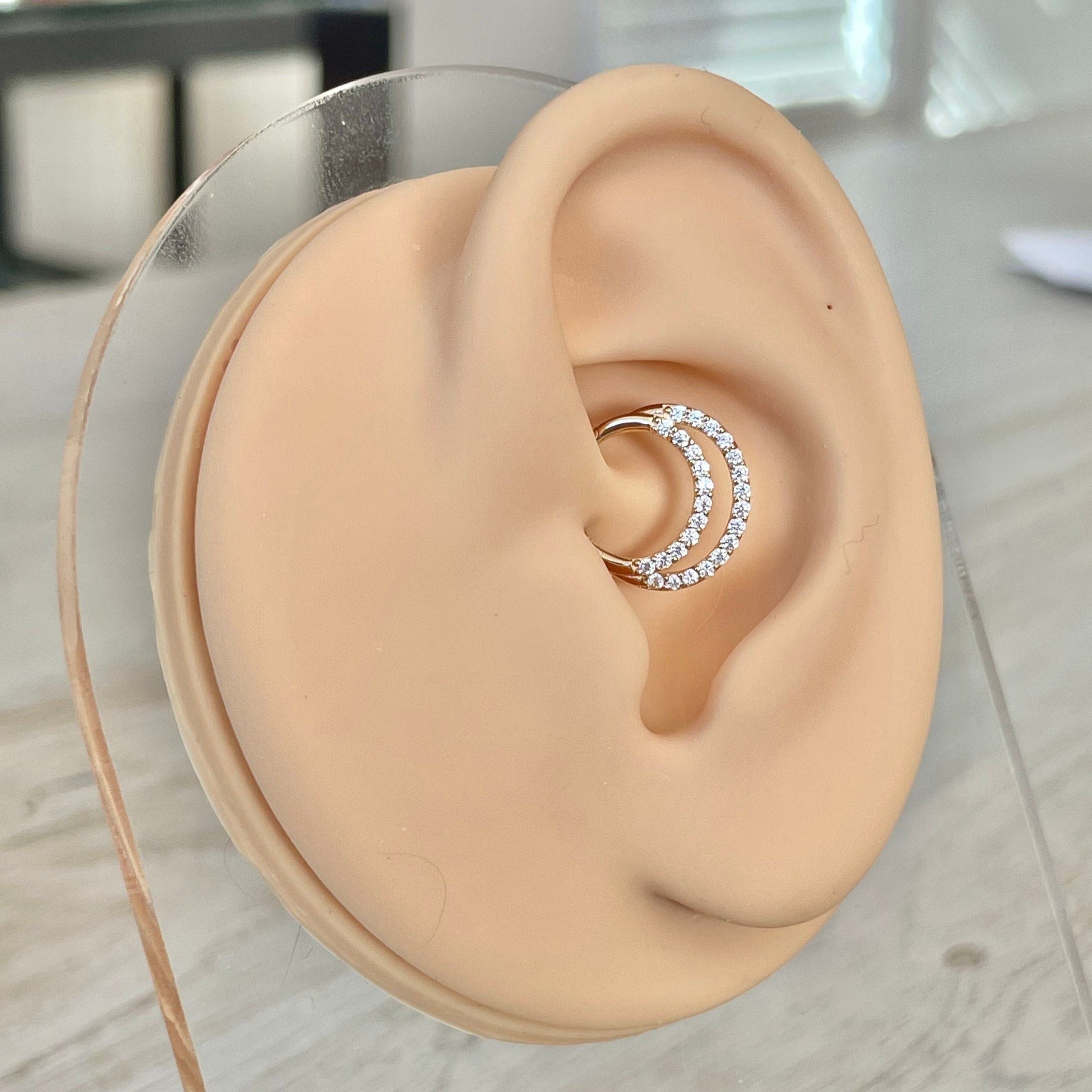 Calista Lume Daith Earring-Daith Earring-6mm Diameter-Yellow Gold-Elara Body Jewelry