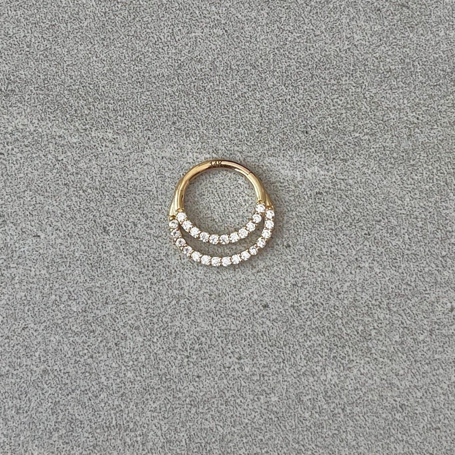 Calista Lume Solid Gold Septum Ring-Septum Ring-Elara Body Jewelry