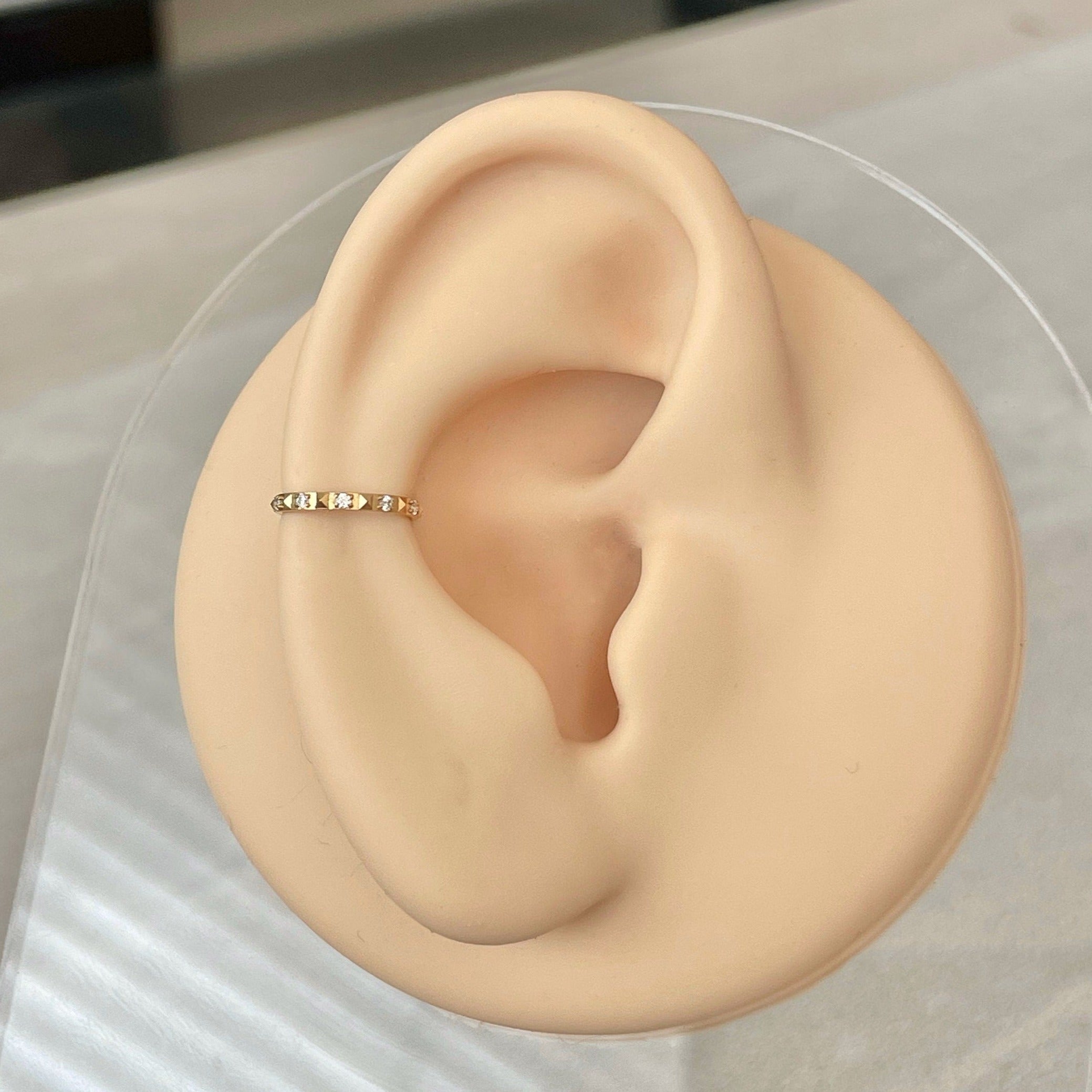 Celestial Whisper Conch Earring-Cartilage Earring-Elara Body Jewelry