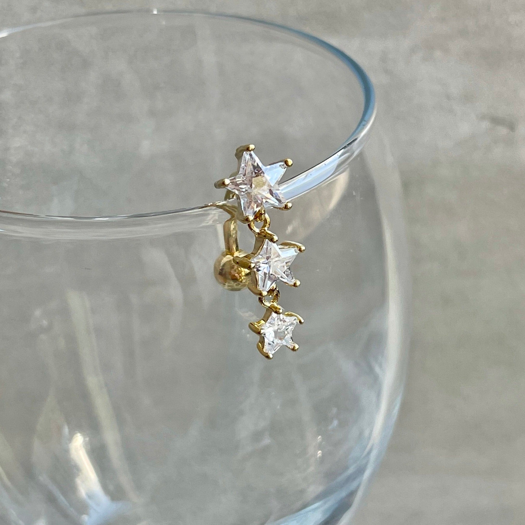 Celestria Veil Belly Button Ring-Belly Button Rings-Elara Body Jewelry