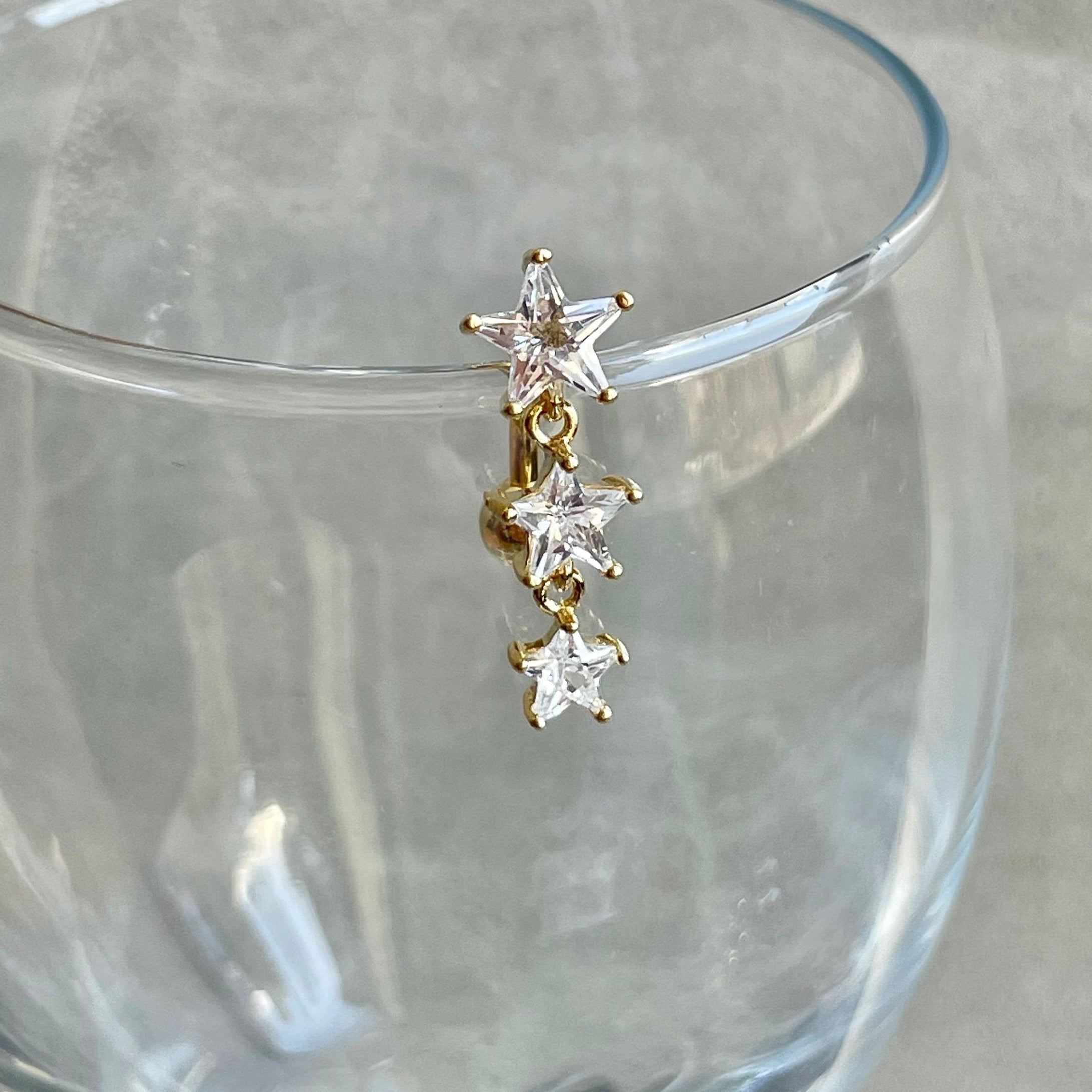 Celestria Veil Belly Button Ring-Belly Button Rings-Elara Body Jewelry