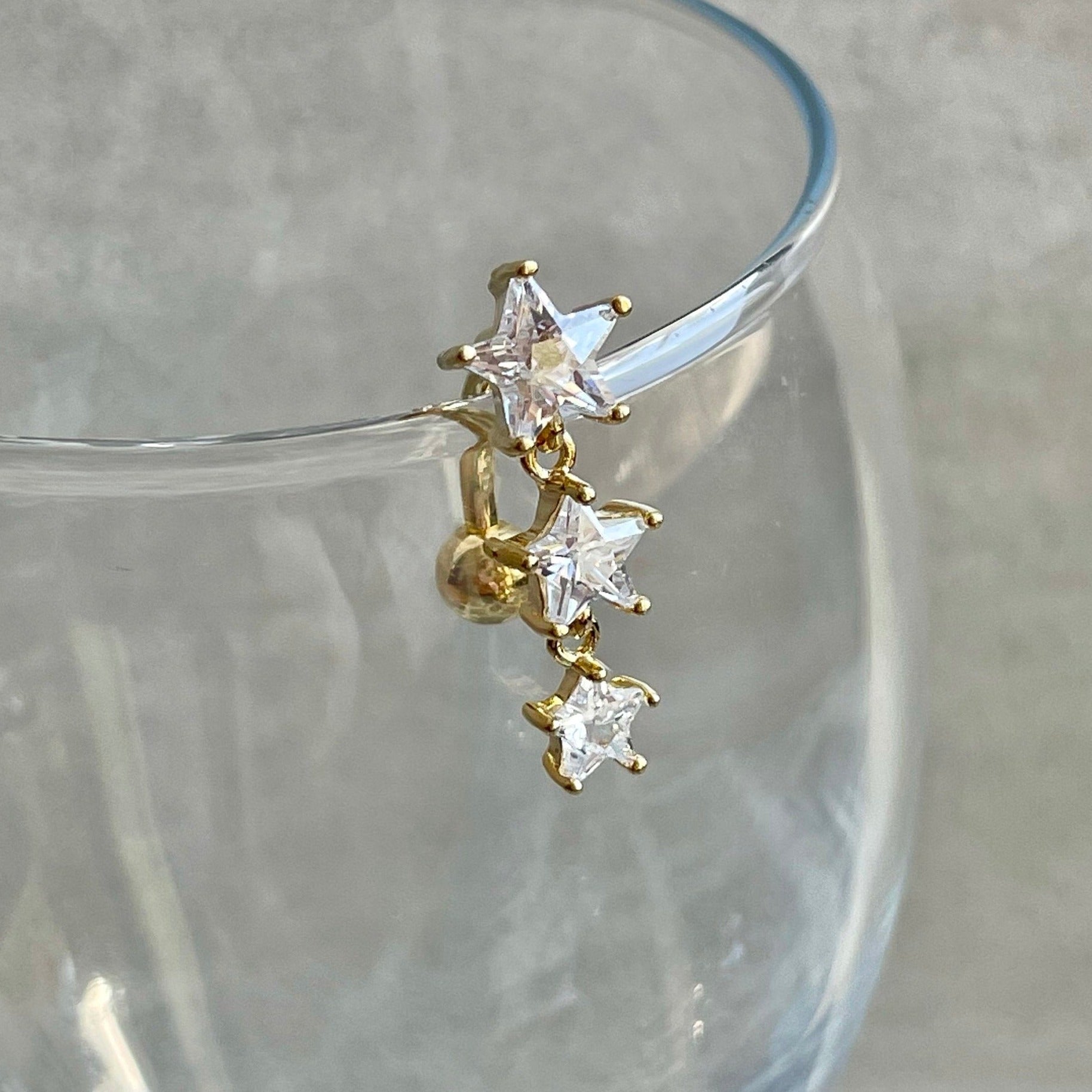 Celestria Veil Belly Button Ring-Belly Button Rings-Elara Body Jewelry