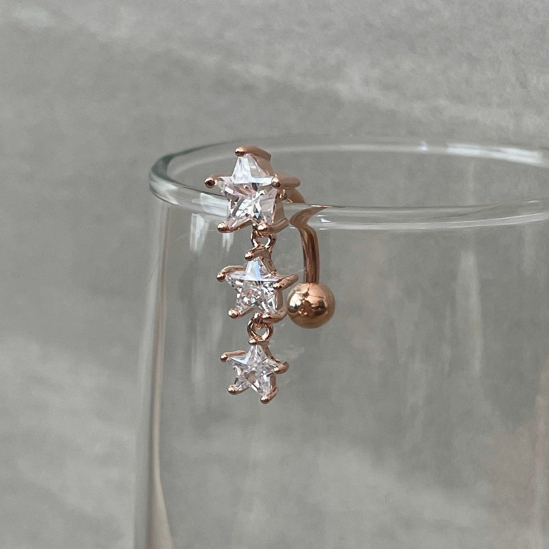 Celestria Veil Belly Button Ring-Belly Button Rings-Elara Body Jewelry