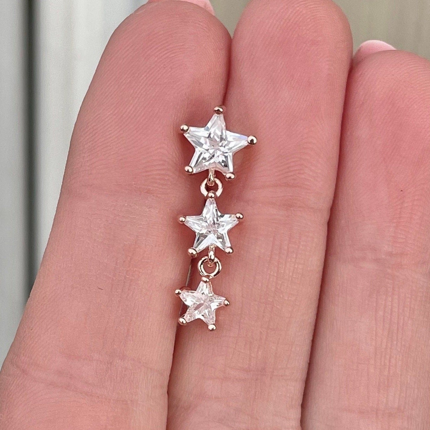 Celestria Veil Belly Button Ring-Belly Button Rings-Rose gold-Elara Body Jewelry