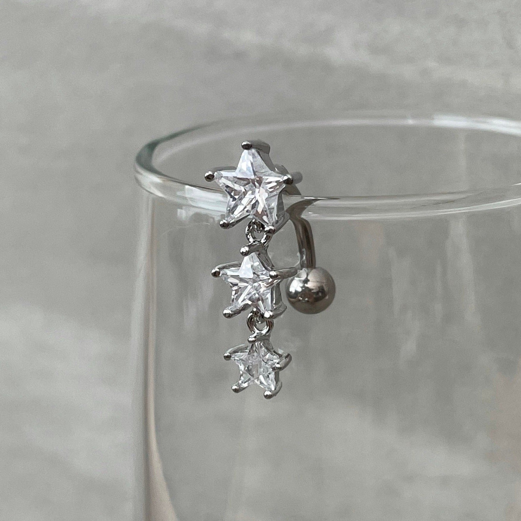 Celestria Veil Belly Button Ring-Belly Button Rings-Elara Body Jewelry