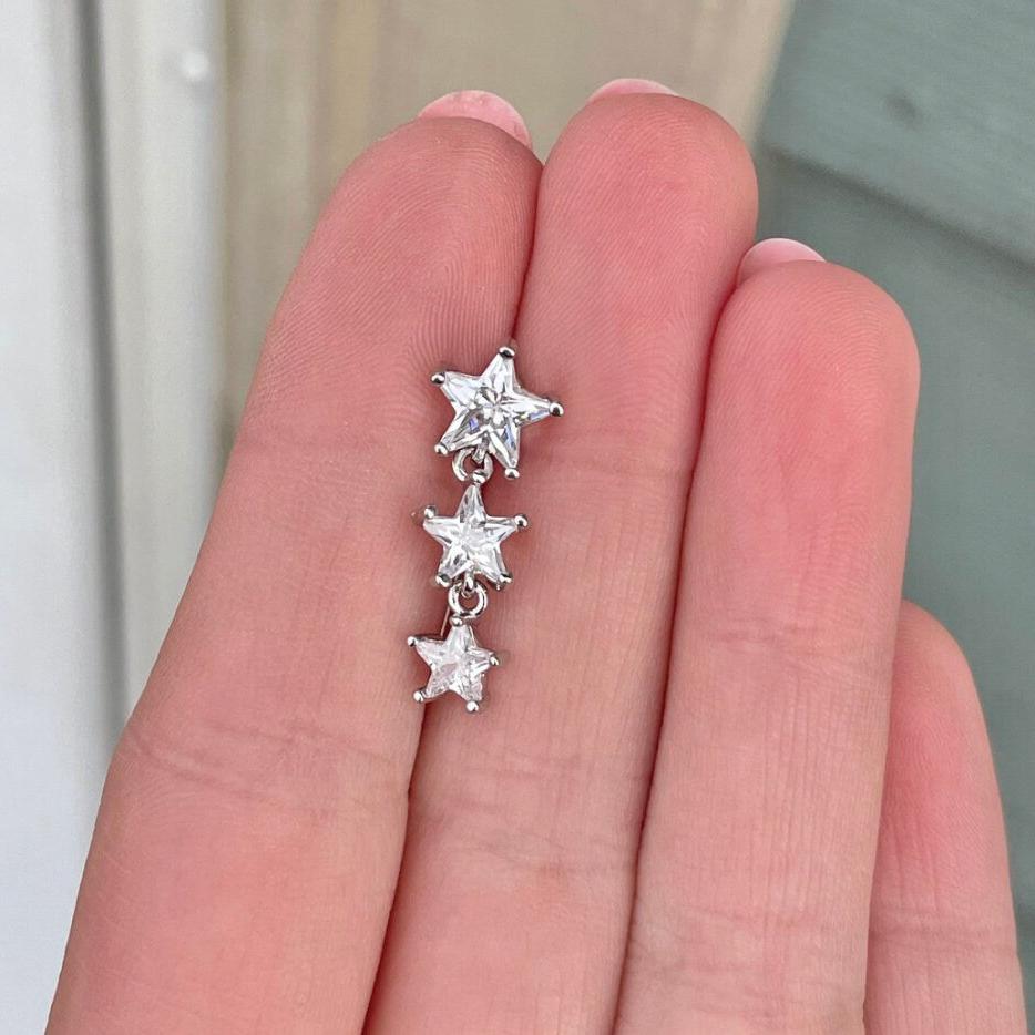 Celestria Veil Belly Button Ring-Belly Button Rings-Silver-Elara Body Jewelry