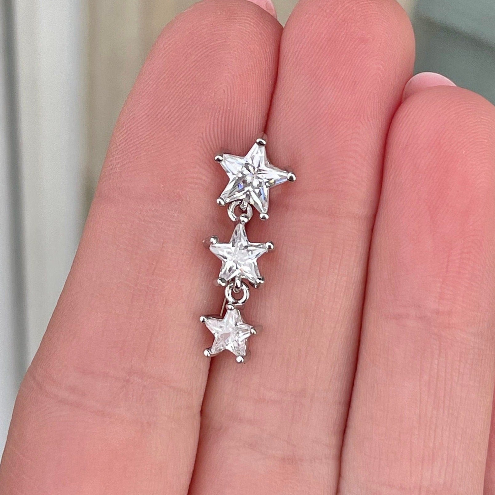 Celestria Veil Belly Button Ring-Belly Button Rings-Silver-Elara Body Jewelry