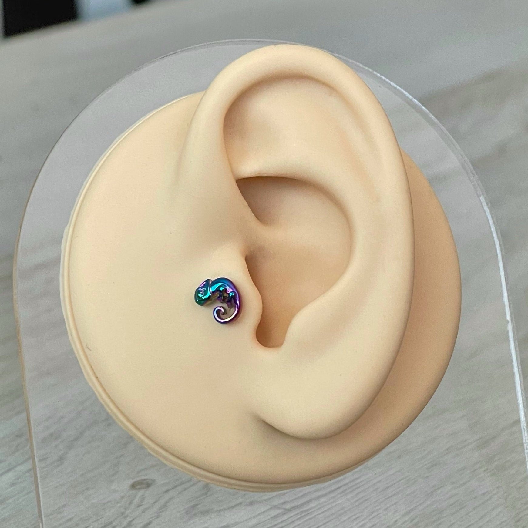 Chameleon Stud Piercing-Cartilage Earring-Elara Body Jewelry