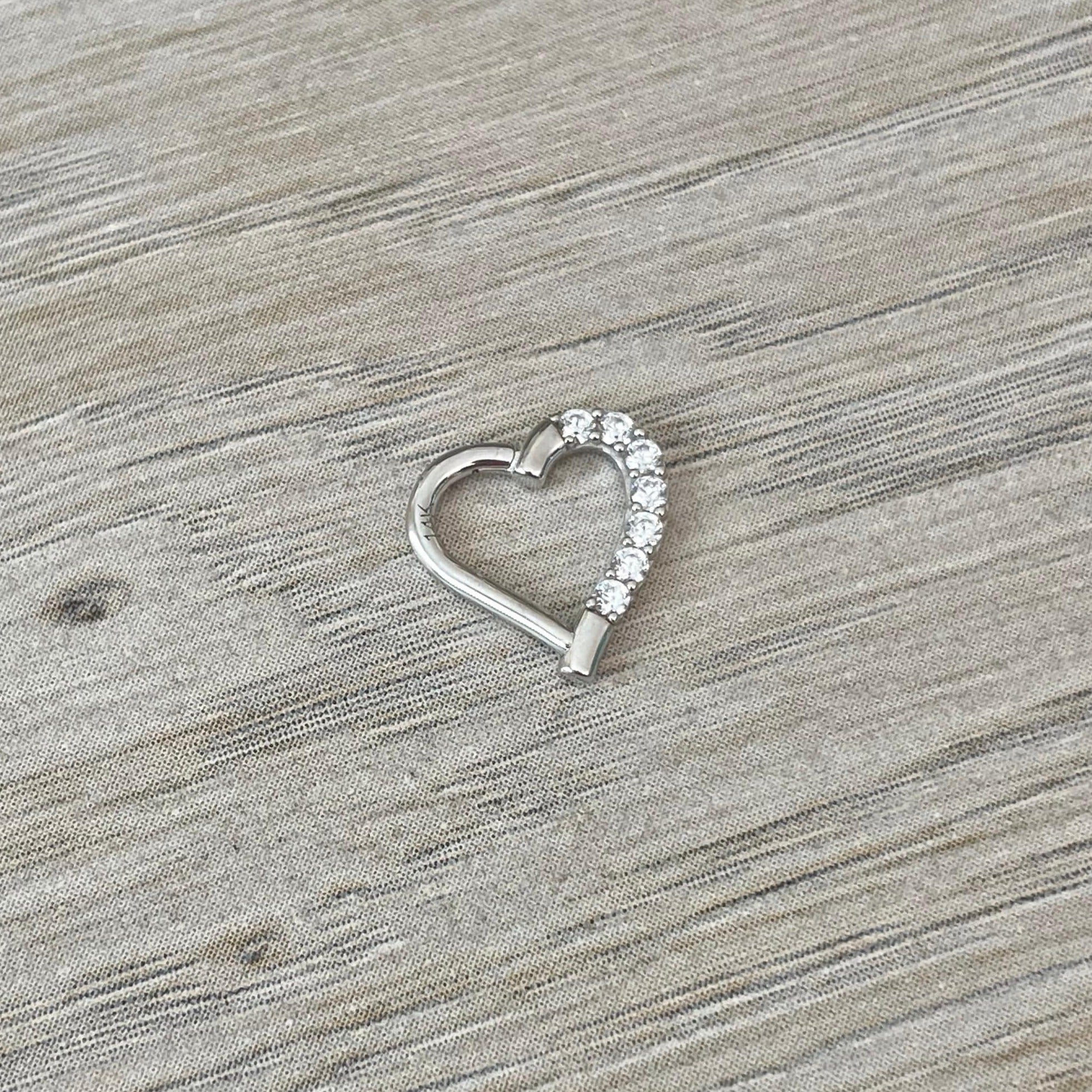 Cielea Heart Daith Earring-Daith Earring-Elara Body Jewelry