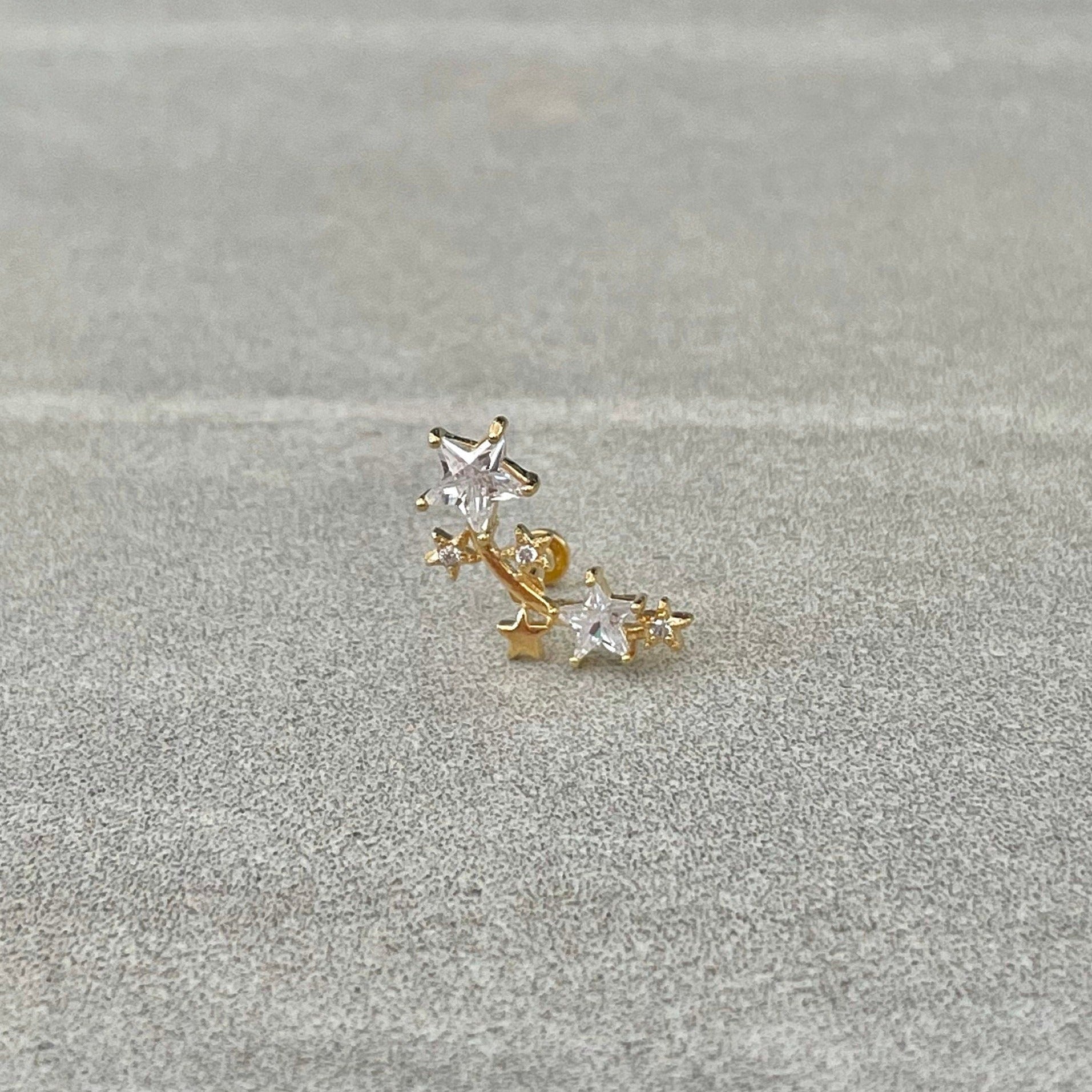 Cosmic Thread Flat Back Stud-Cartilage Earring-Elara Body Jewelry