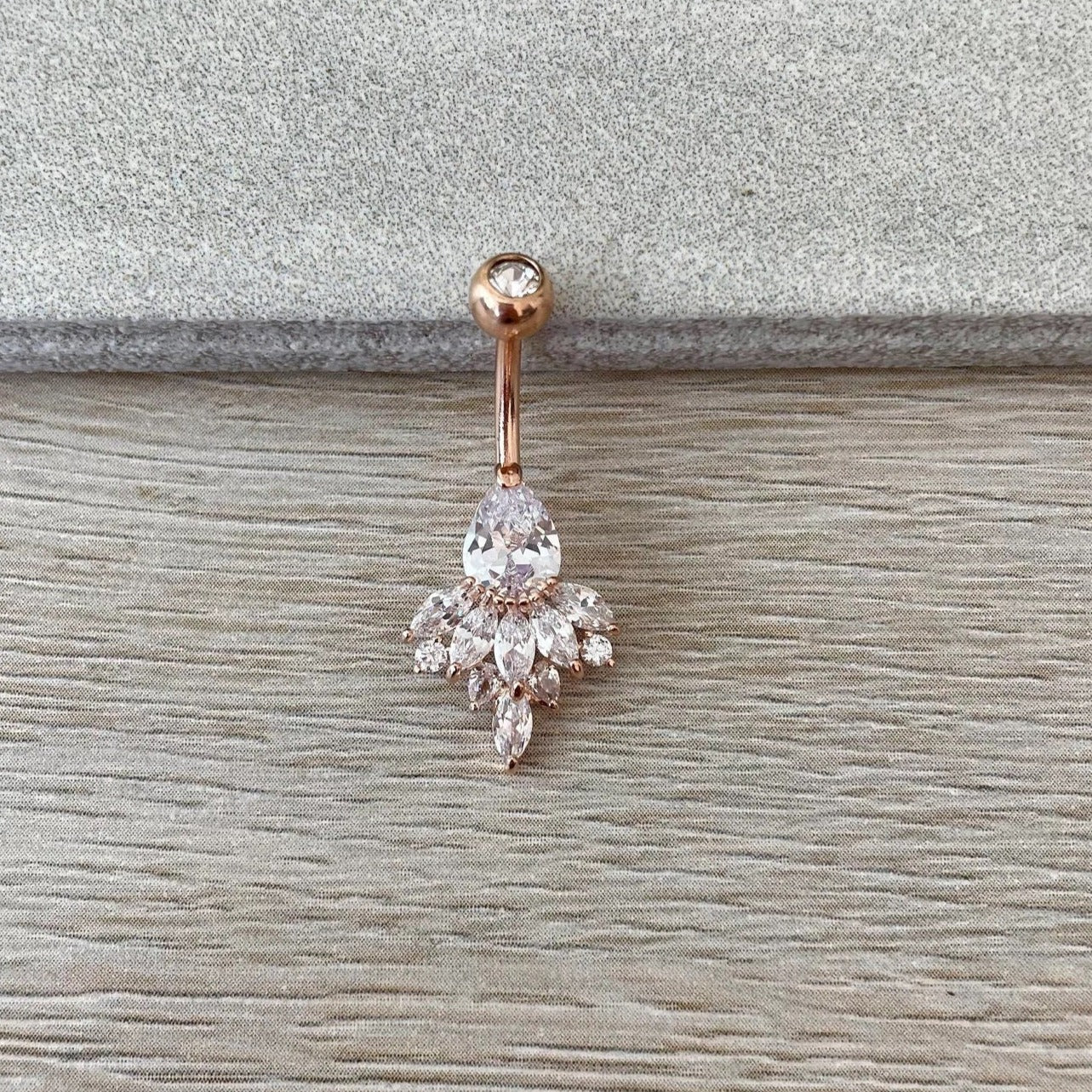 Crown of Elysia Belly Button Ring-Belly Button Rings-Rose gold-Elara Body Jewelry